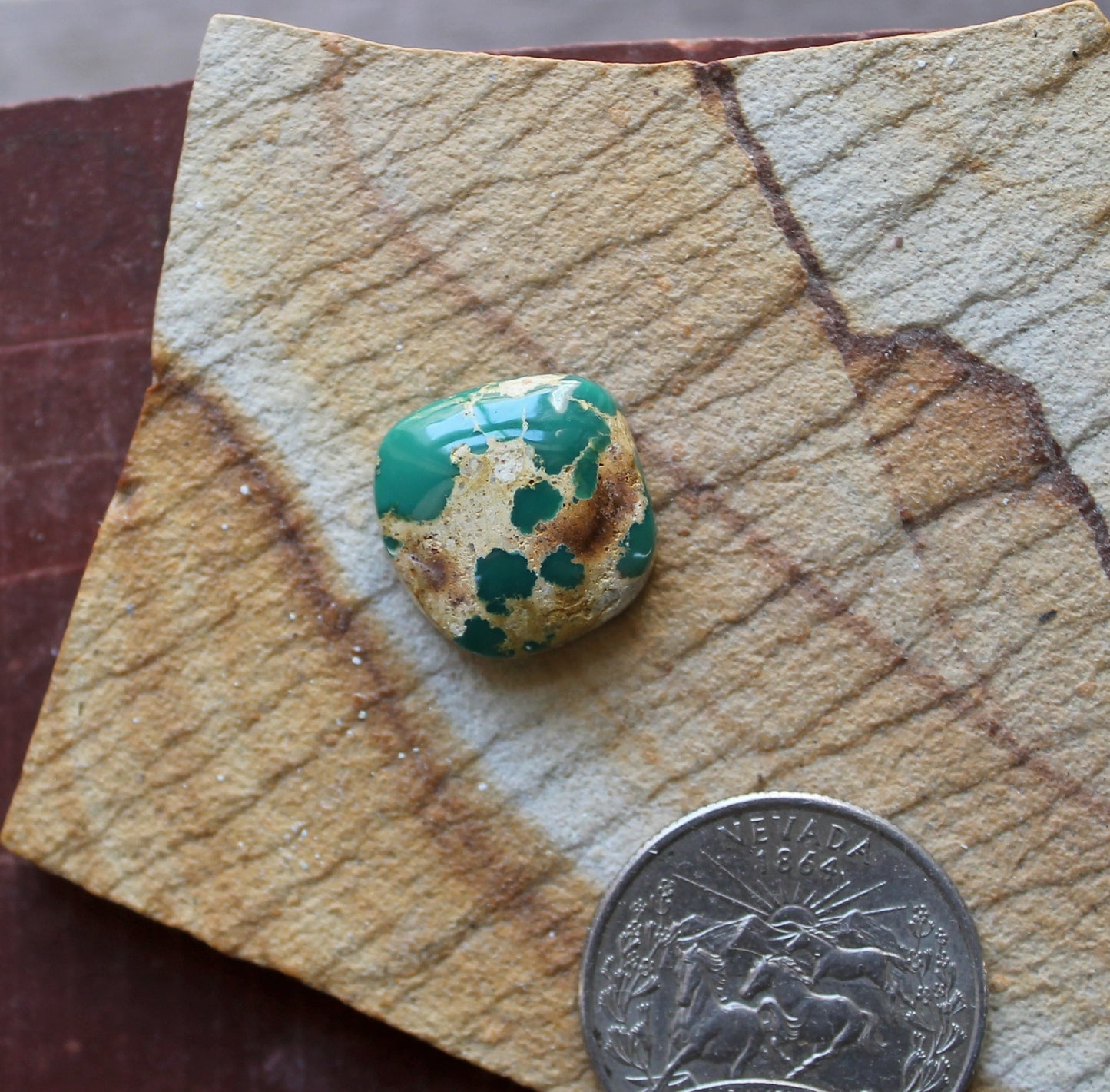 12 carat green Stone Mountain Turquoise cabochon