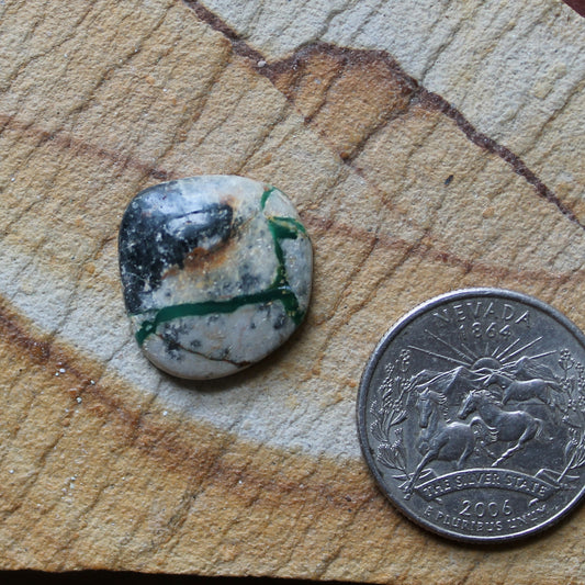 15 carat green boulder-cut Stone Mountain Turquoise cabochon