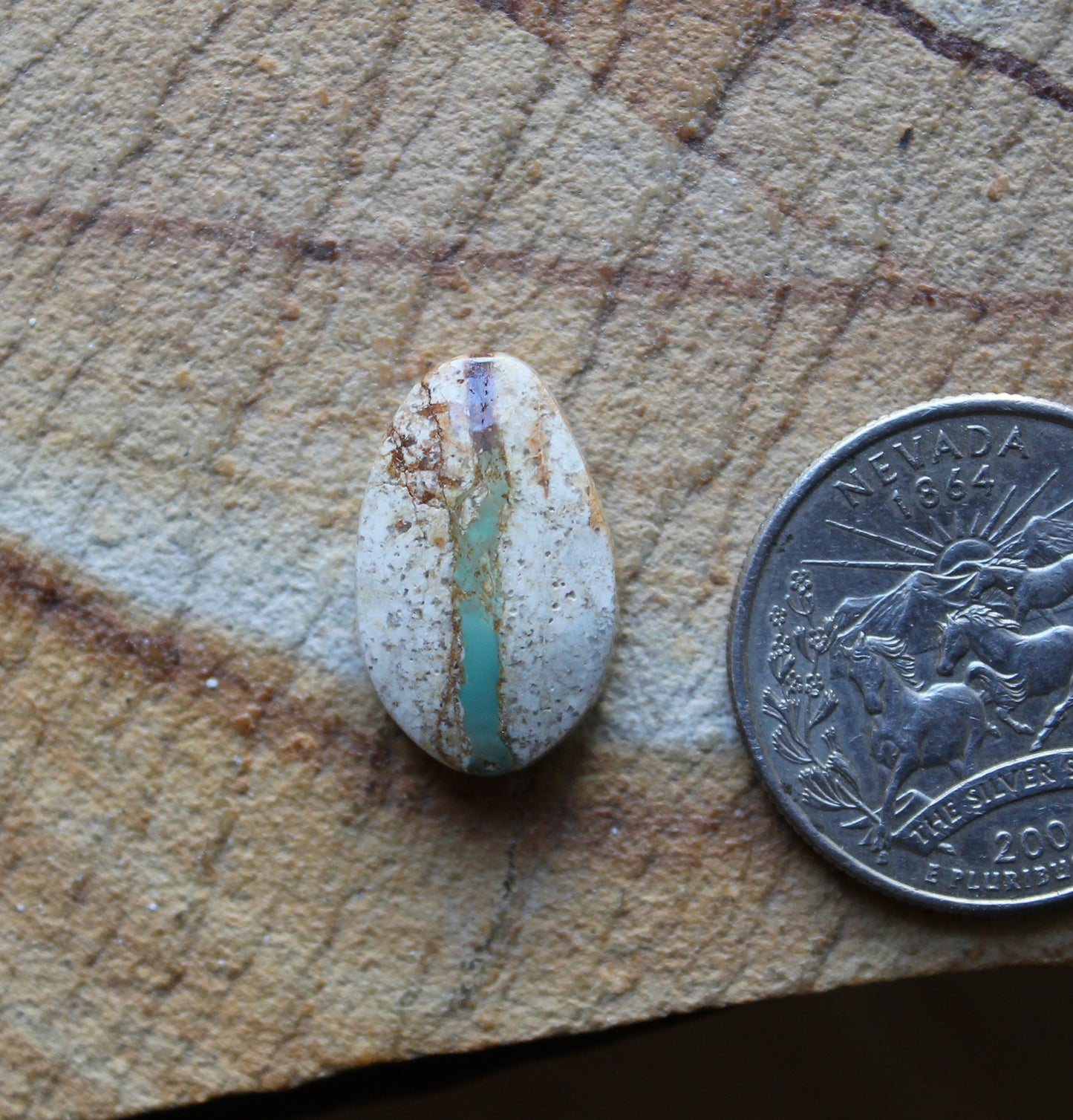 9 carat boulder-cut Stone Mountain Turquoise cabochon