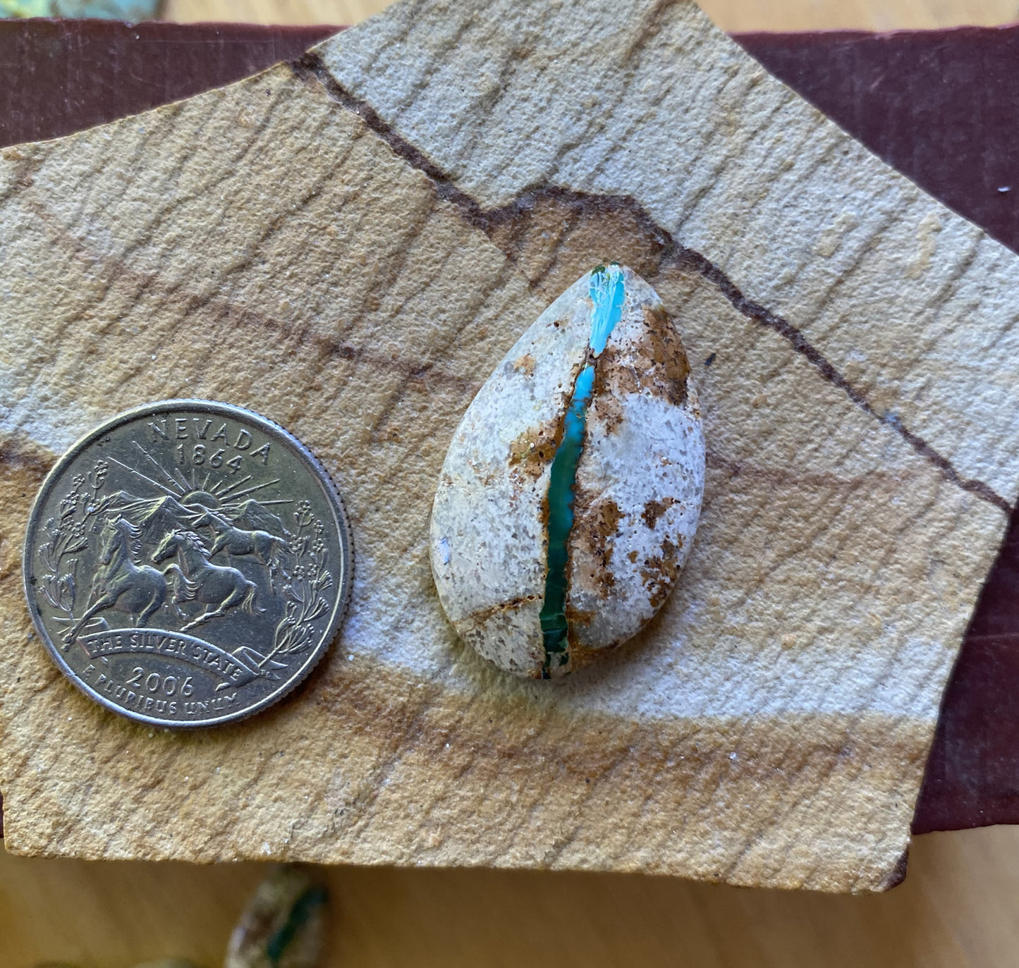 25 carat boulder-cut Stone Mountain Turquoise cabochon