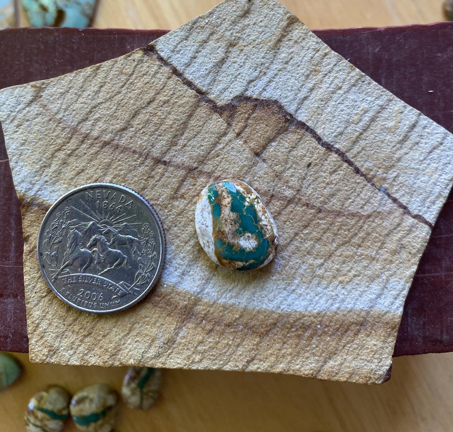 9 carat green boulder-cut Stone Mountain Turquoise cabochon