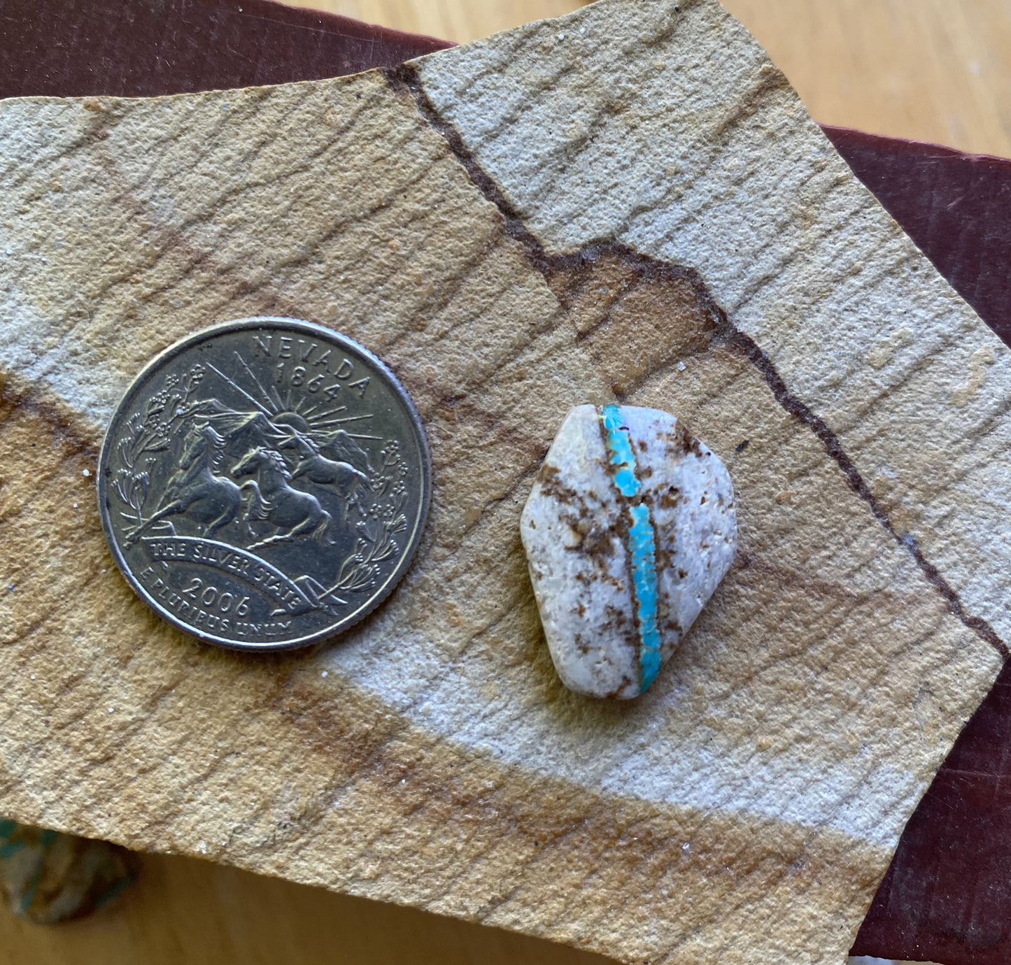 13 carat blue boulder-cut Stone Mountain Turquoise cabochon