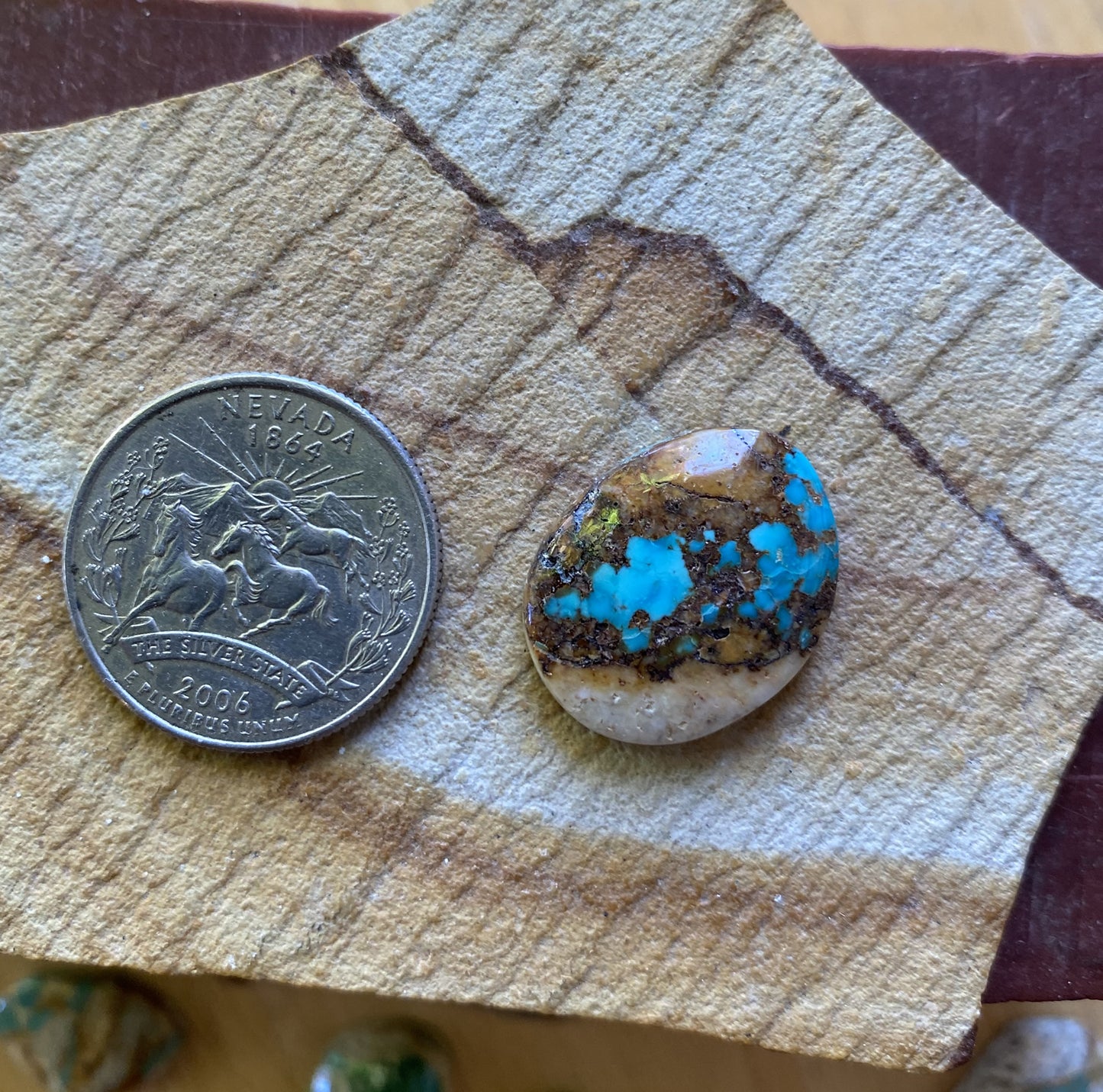 15 carat blue boulder-cut Stone Mountain Turquoise cabochon