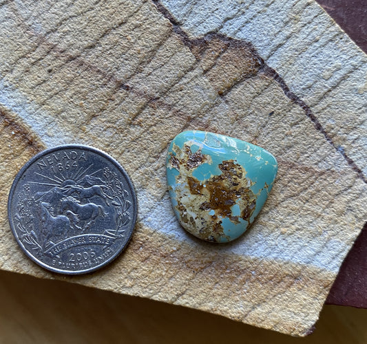 13 carat green Stone Mountain Turquoise cabochon with red matrix 13 carat green Stone Mountain Turquoise cabochon with red matrix