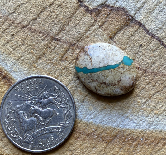 12 carat boulder-cut Stone Mountain Turquoise cabochon oval 12 carat boulder-cut Stone Mountain Turquoise cabochon oval