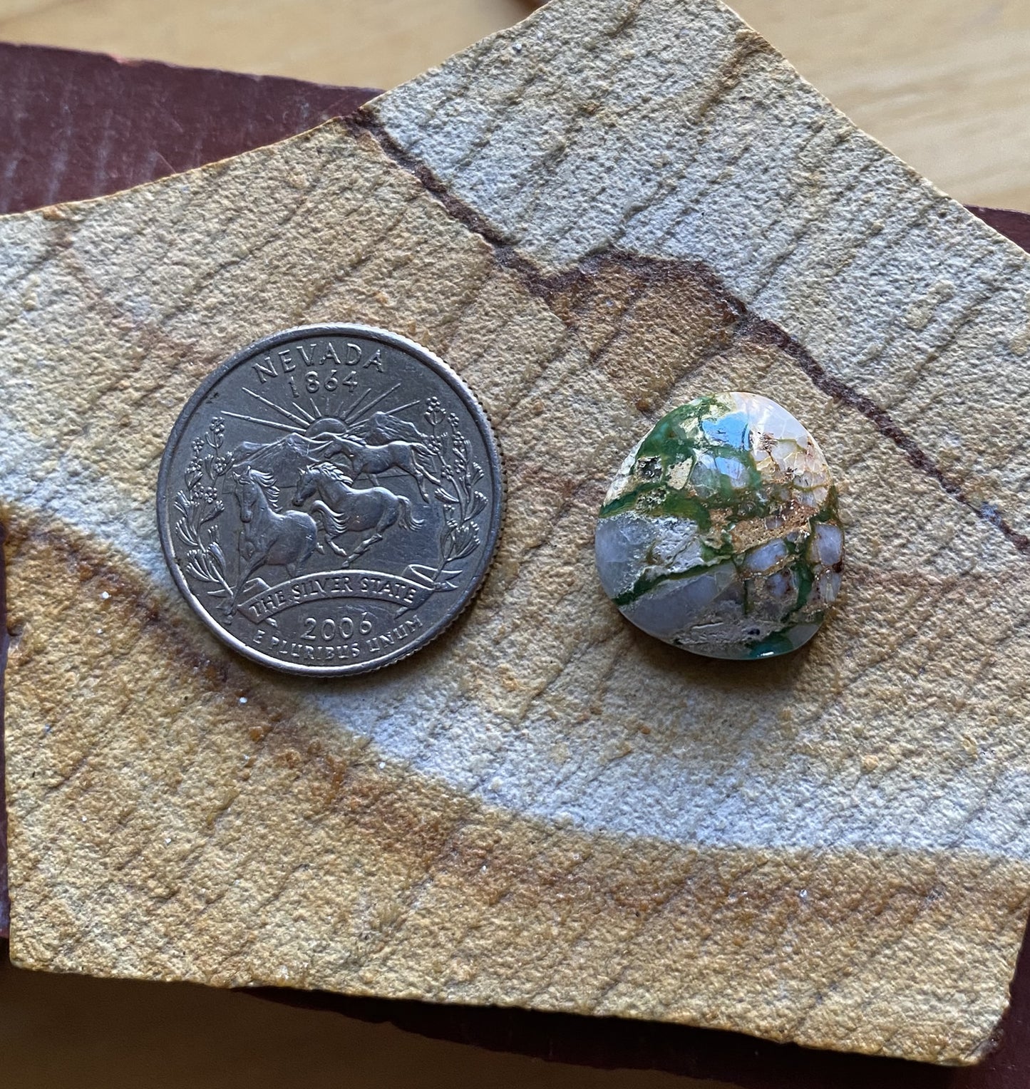 13 carat boulder-cut Stone Mountain Turquoise cabochon