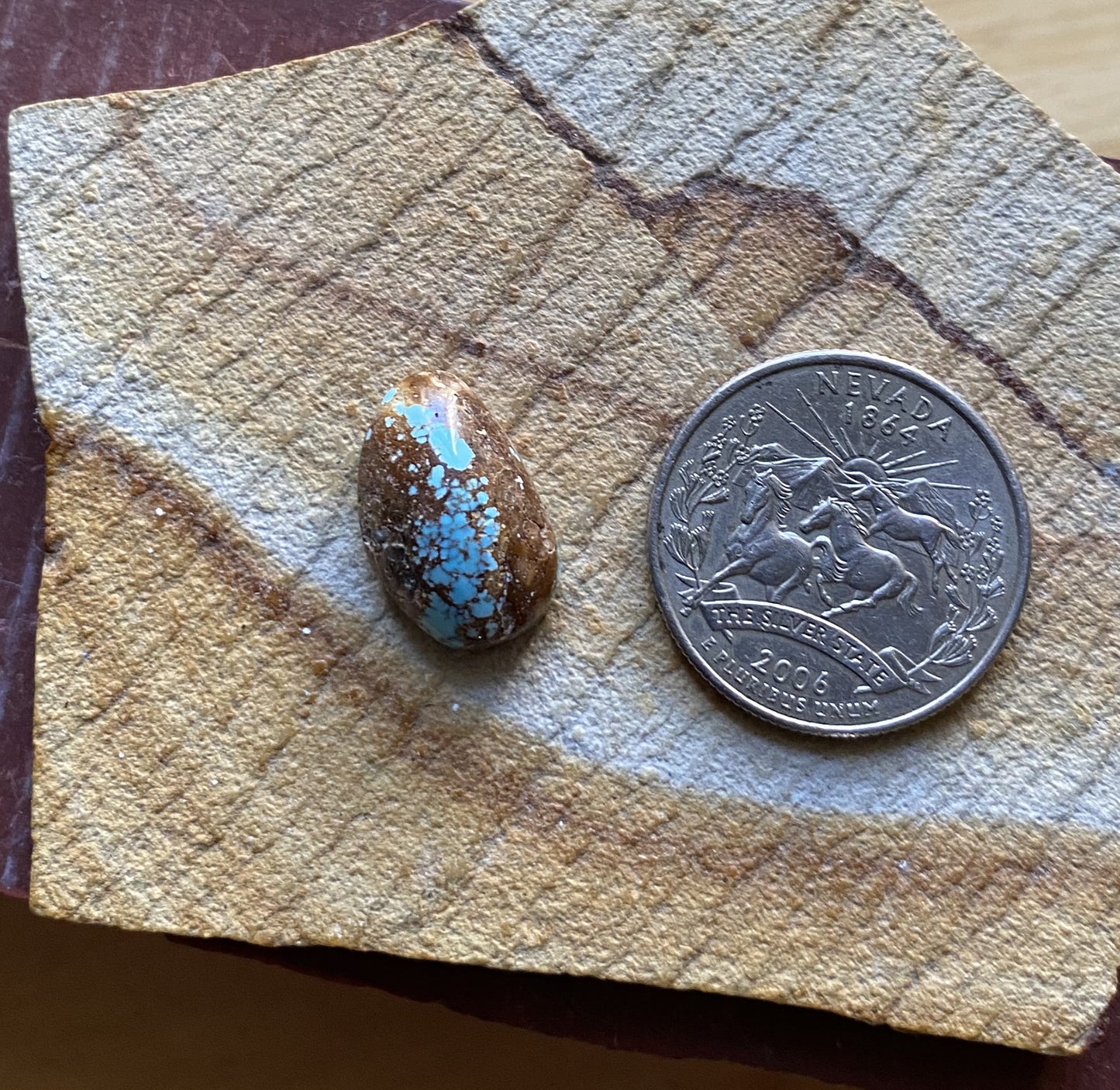 9 carat boulder-cut Stone Mountain Turquoise cabochon