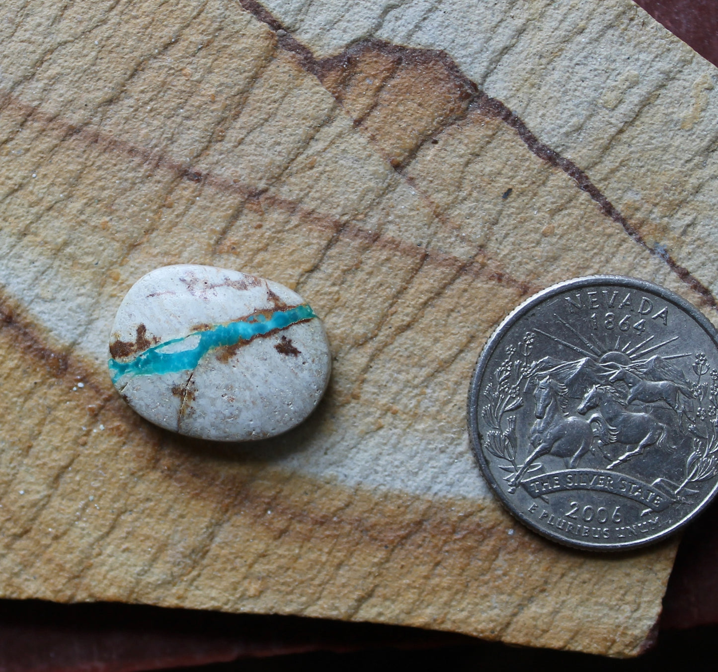 13 carat blue boulder-cut Stone Mountain Turquoise cabochon