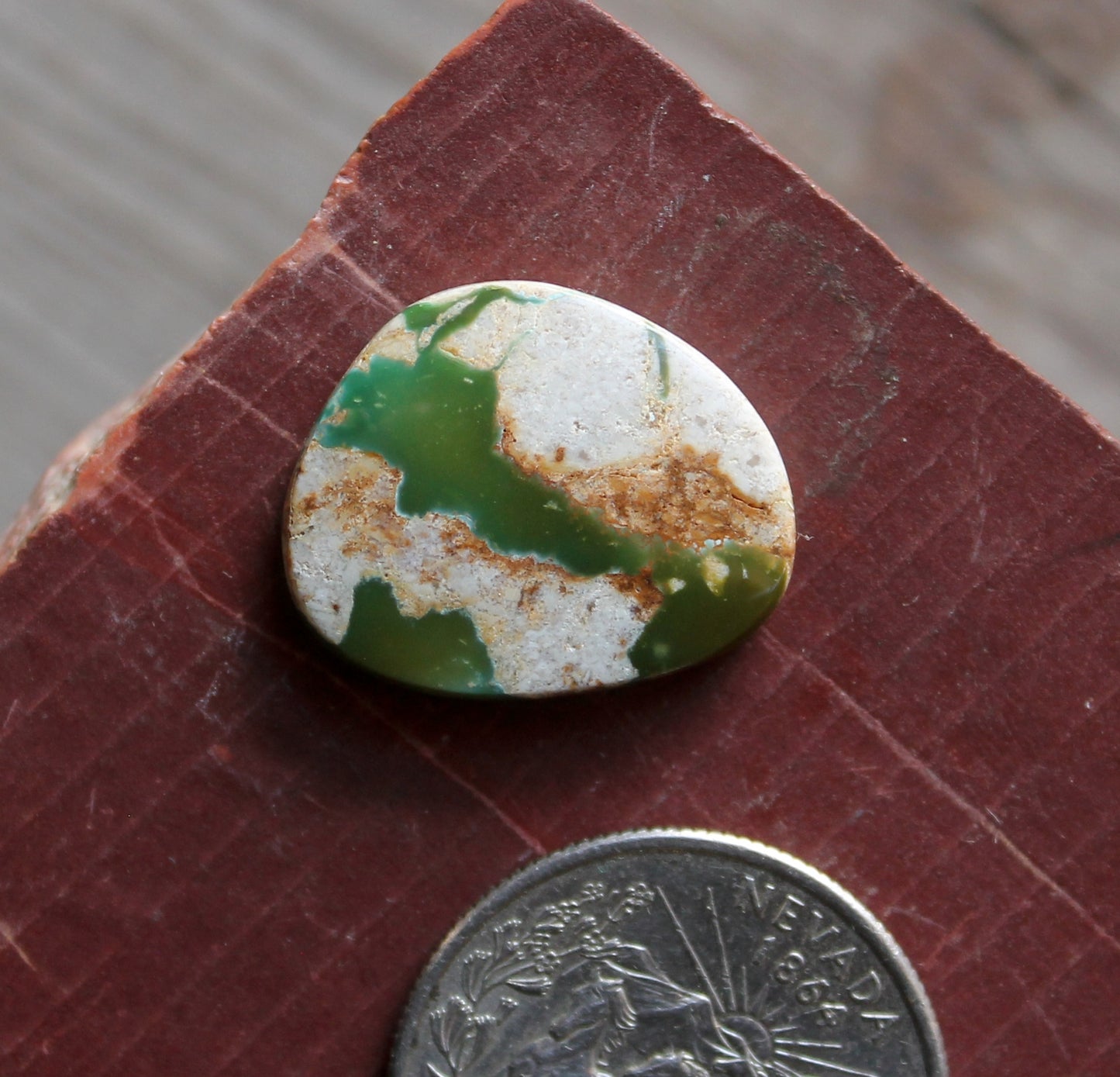 13 carat green boulder-cut Stone Mountain Turquoise cabochon