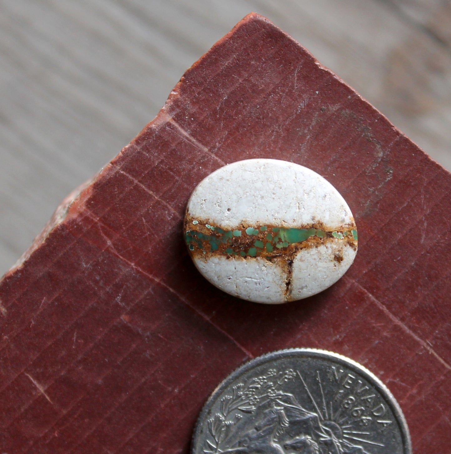 11 carat green boulder-cut Stone Mountain Turquoise cabochon