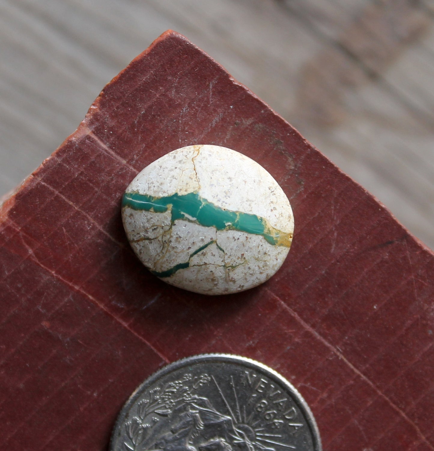 11 carat green boulder-cut Stone Mountain Turquoise cabochon