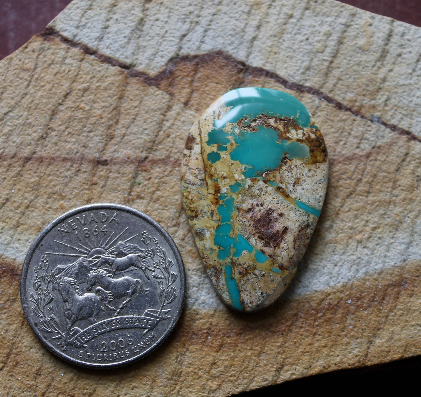 24 carat boulder-cut Stone Mountain Turquoise cabochon