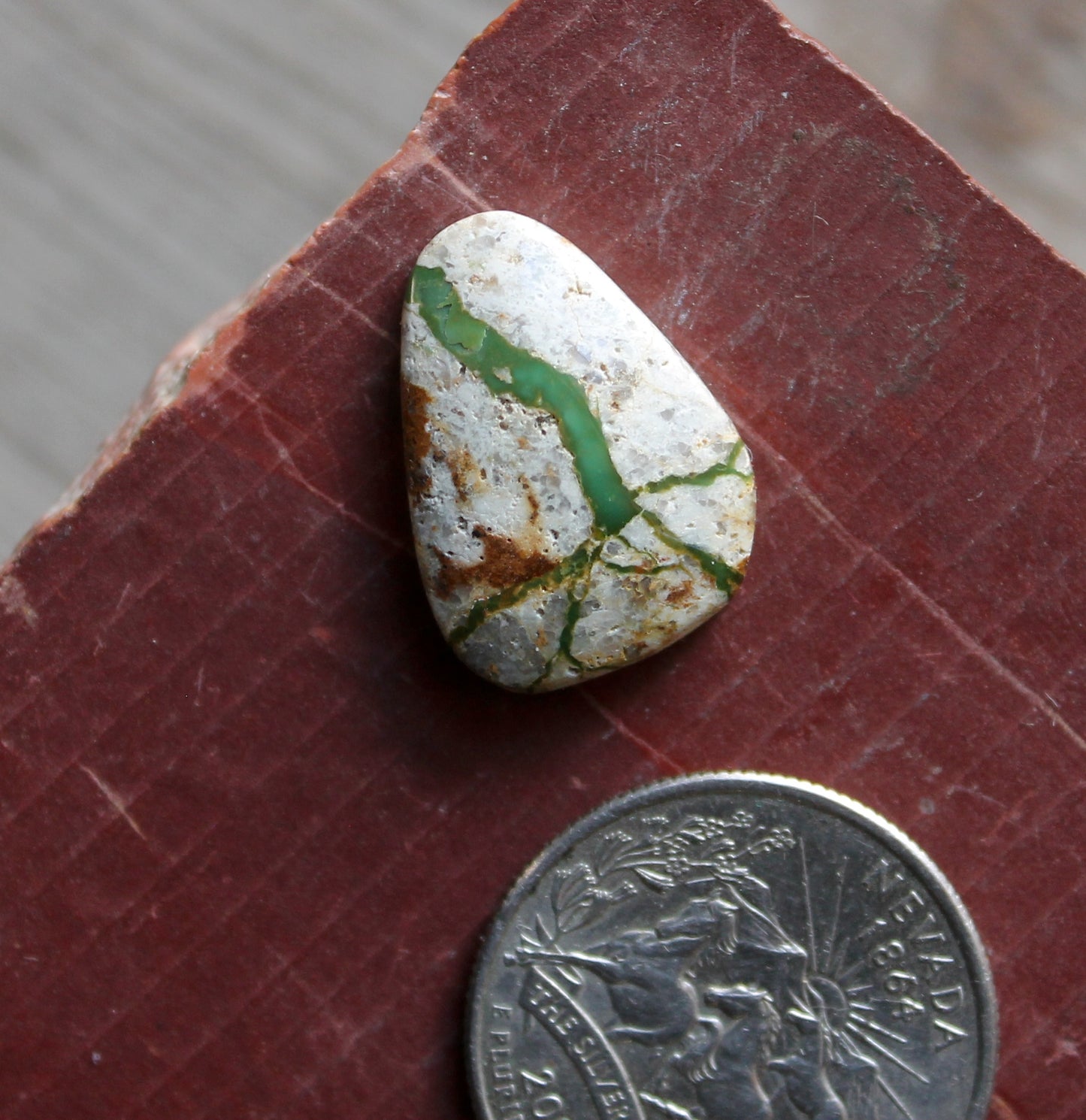 13 carat green boulder-cut Stone Mountain Turquoise cabochon