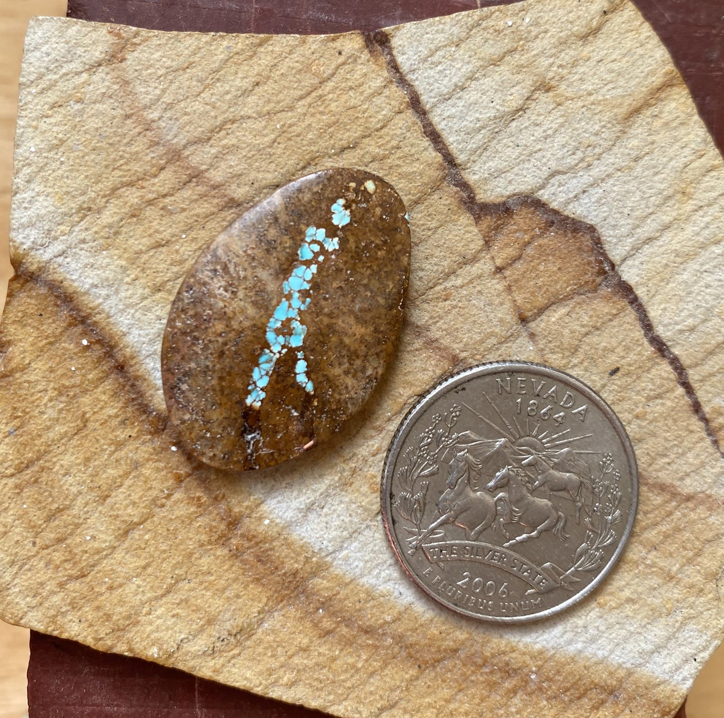 19 carat blue boulder-cut Stone Mountain Turquoise cabochon
