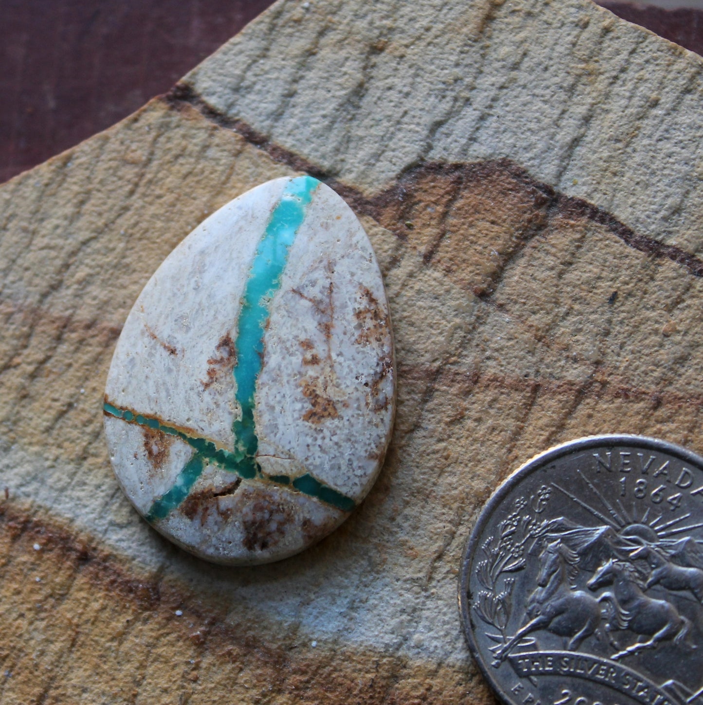 22 carat blue Stone Mountain Turquoise boulder-cut cabochon