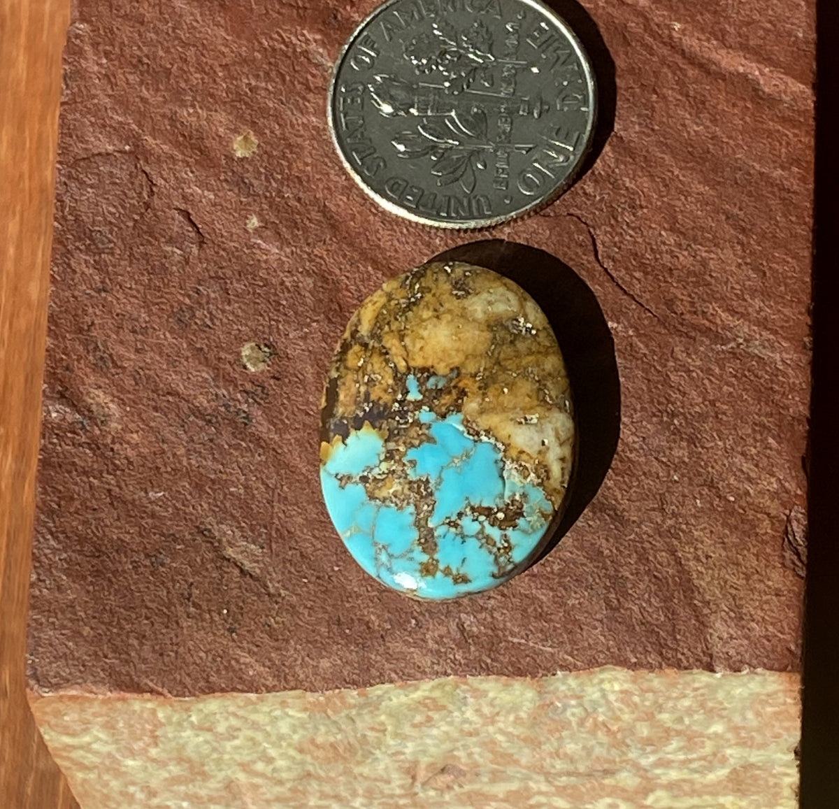 15 carat natural blue boulder-cut Stone Mountain Turquoise cabochon
