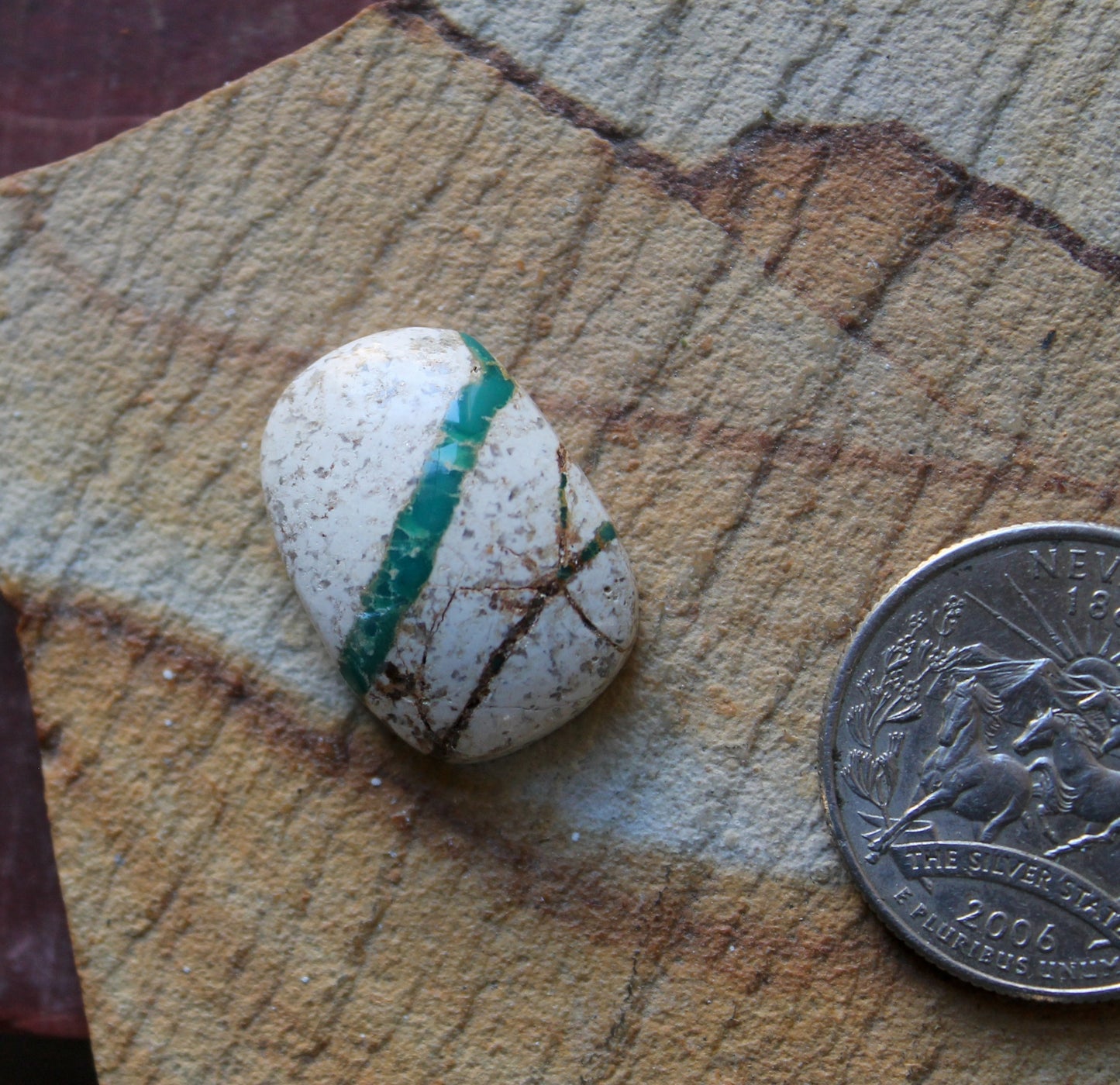 17 carat teal green boulder-cut Stone Mountain Turquoise cabochon