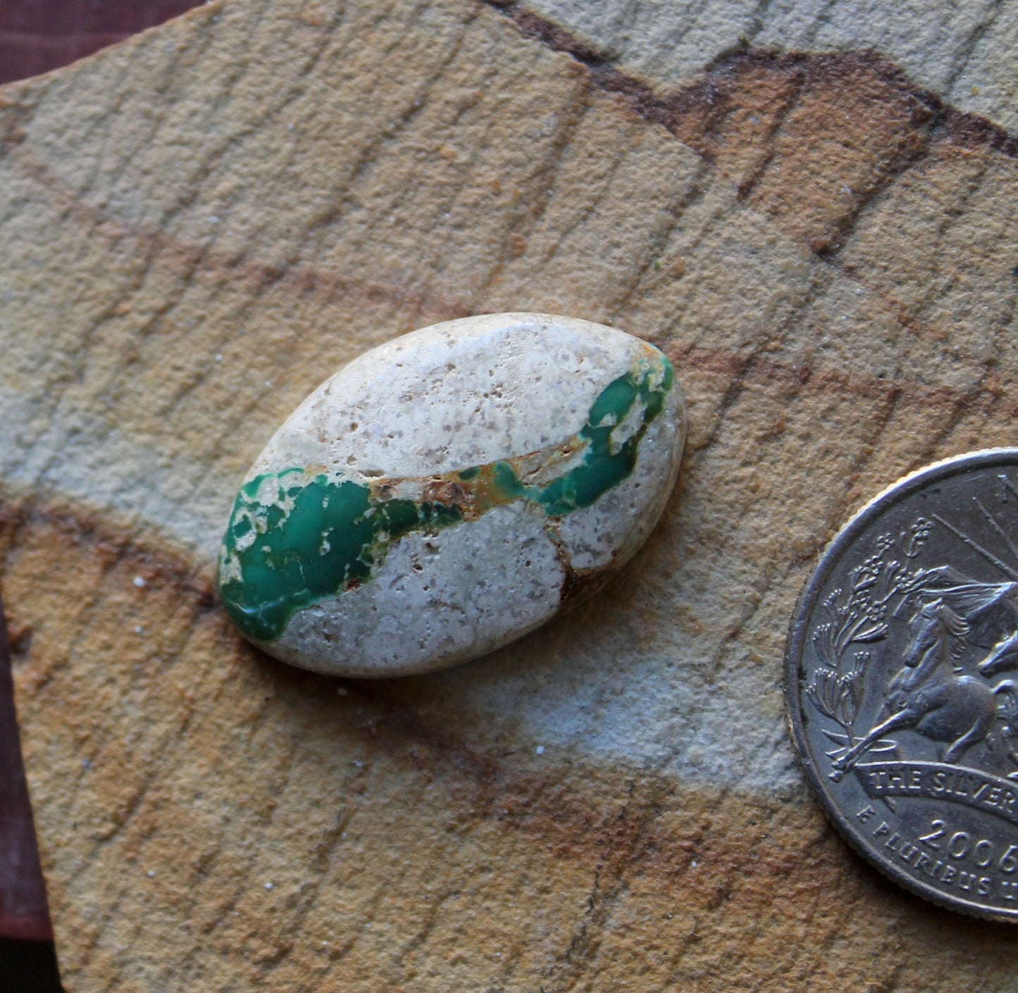 15 carat teal green boulder-cut Stone Mountain Turquoise cabochon