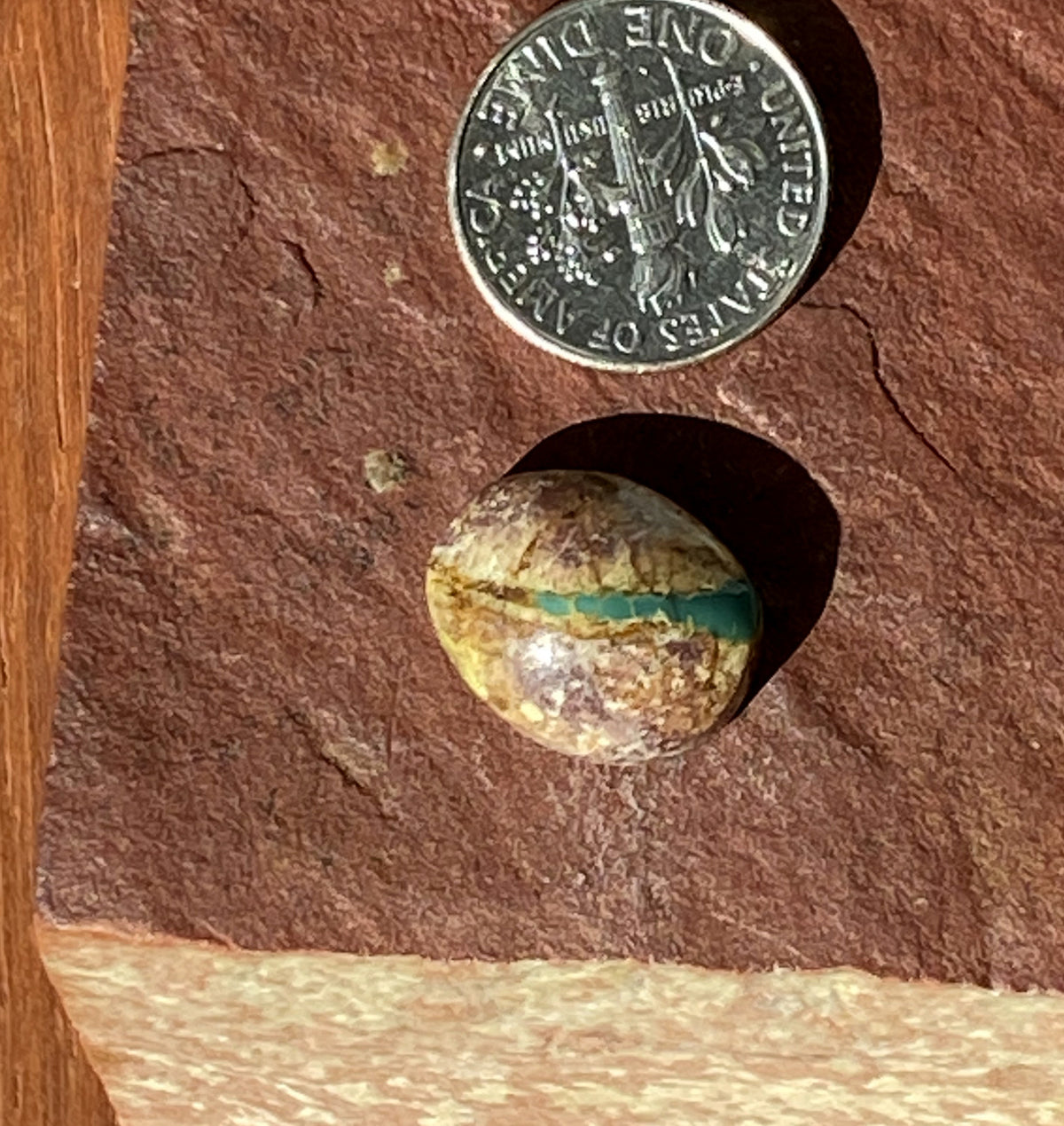 9 carat natural boulder-cut Stone Mountain Turquoise cabochon with a high dome