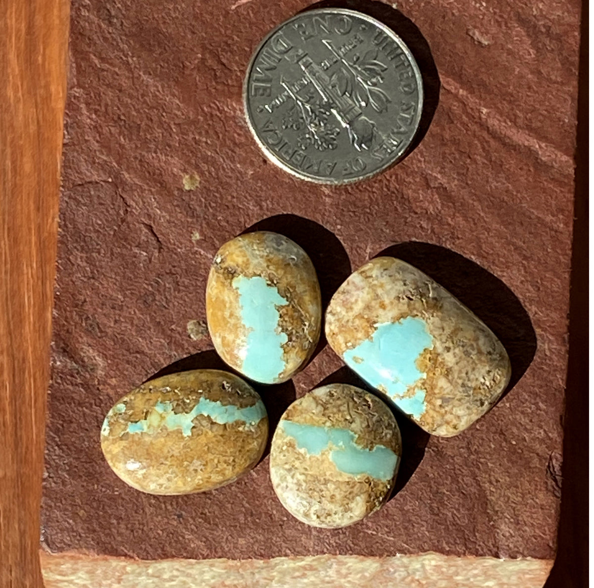 29 carats natural boulder-cut Stone Mountain Turquoise cabochons