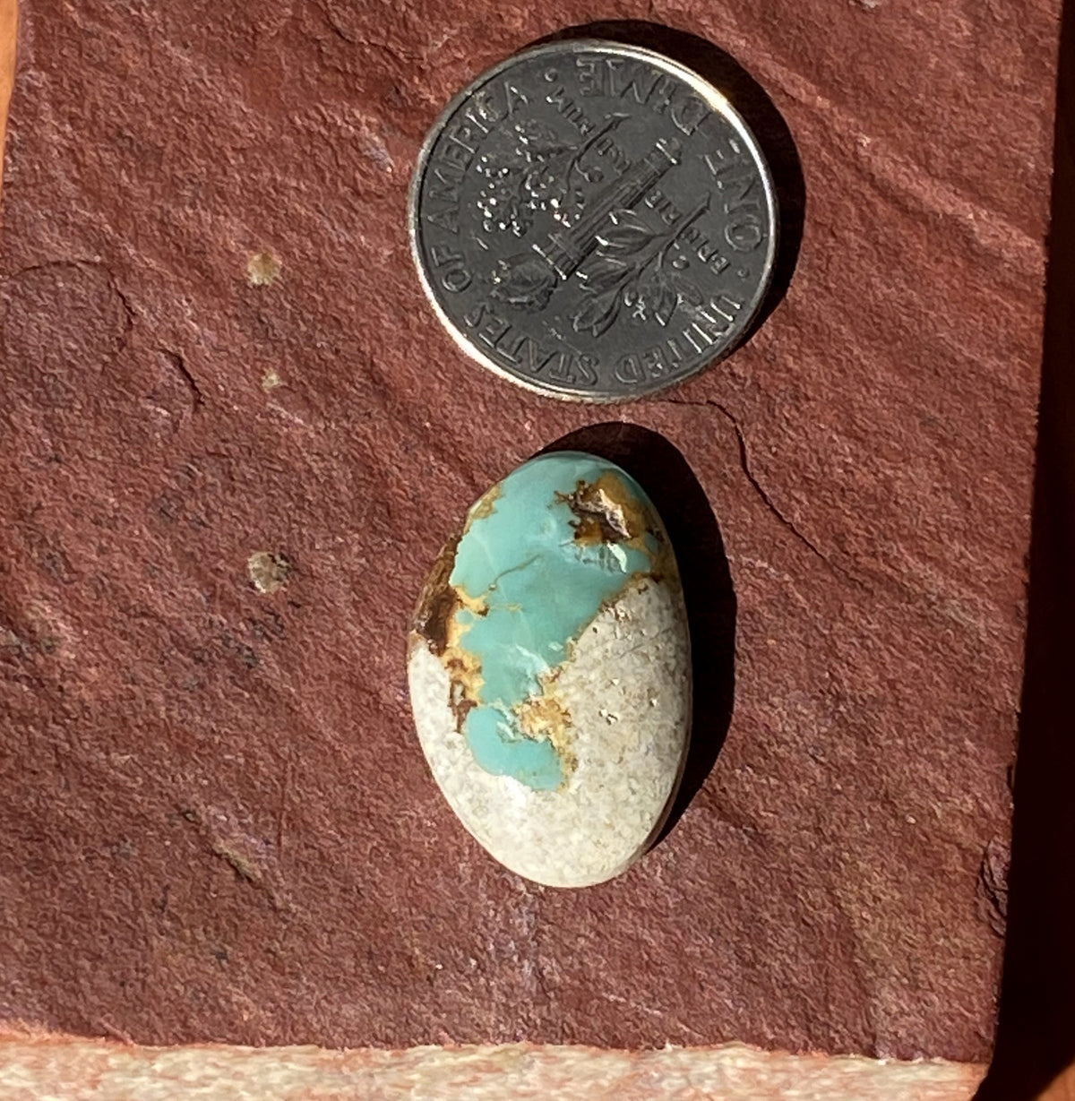 8 carats natural boulder-cut Stone Mountain Turquoise cabochon