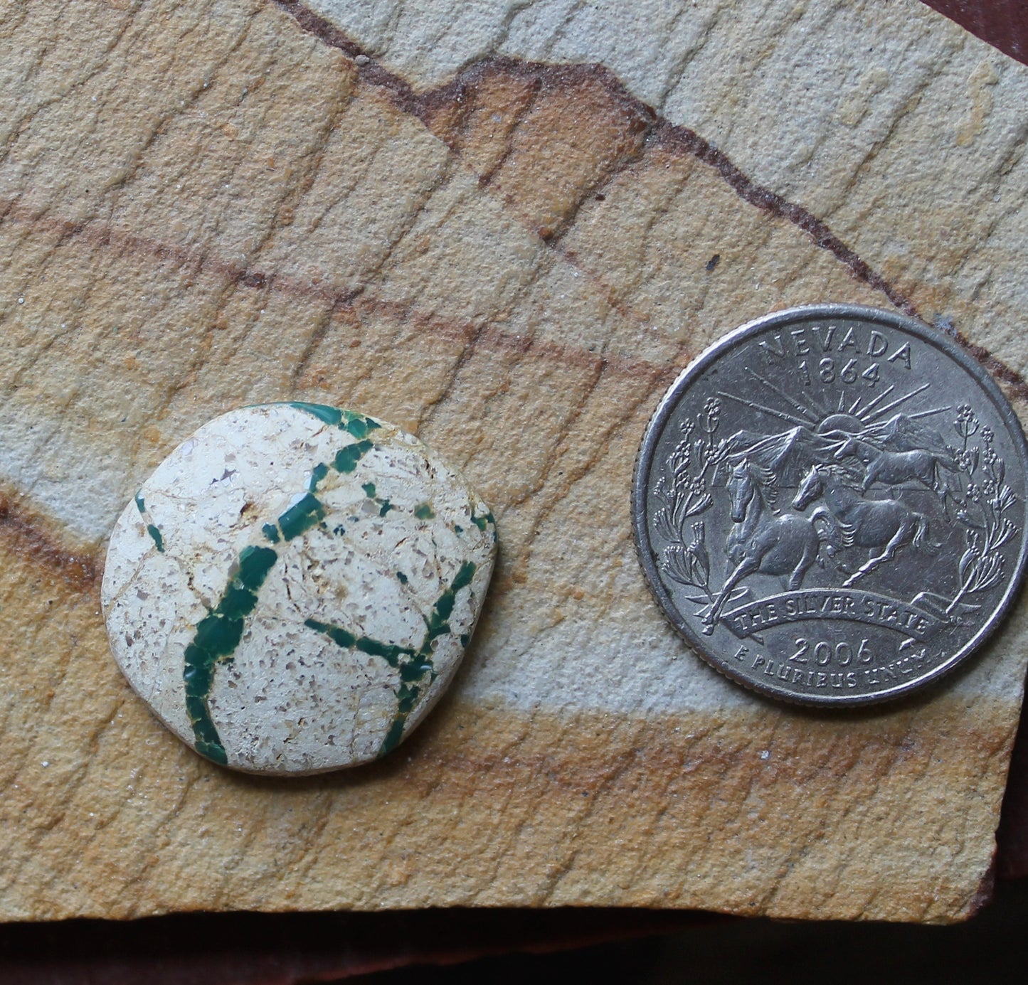 15 carat green boulder-cut Stone Mountain Turquoise cabochon