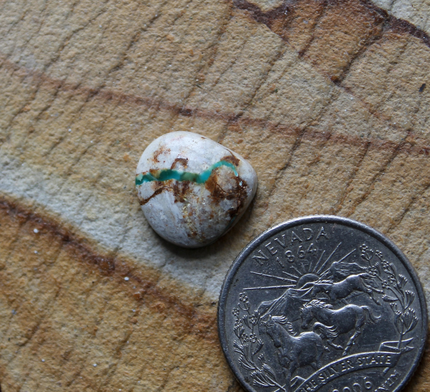 6 carat boulder-cut Stone Mountain Turquoise cabochon