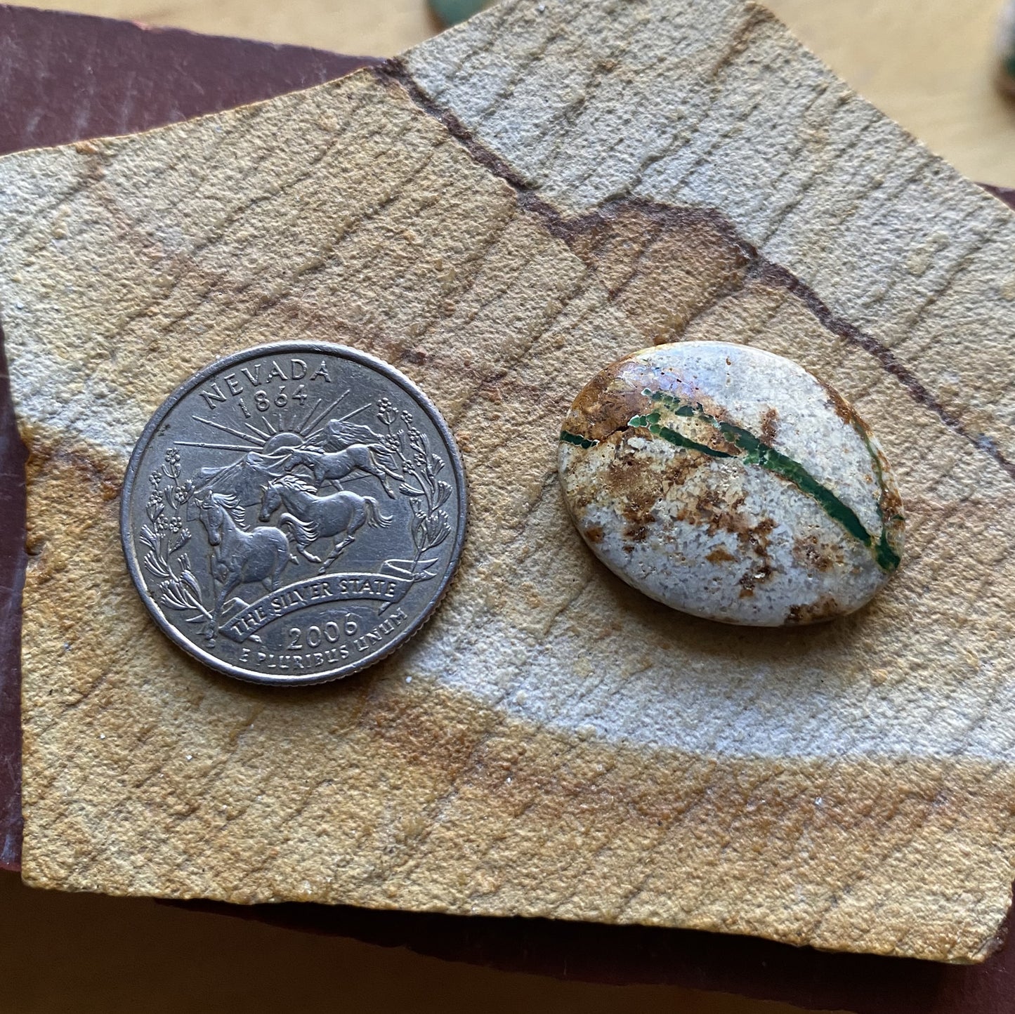 19 carat boulder-cut Stone Mountain Turquoise cabochon