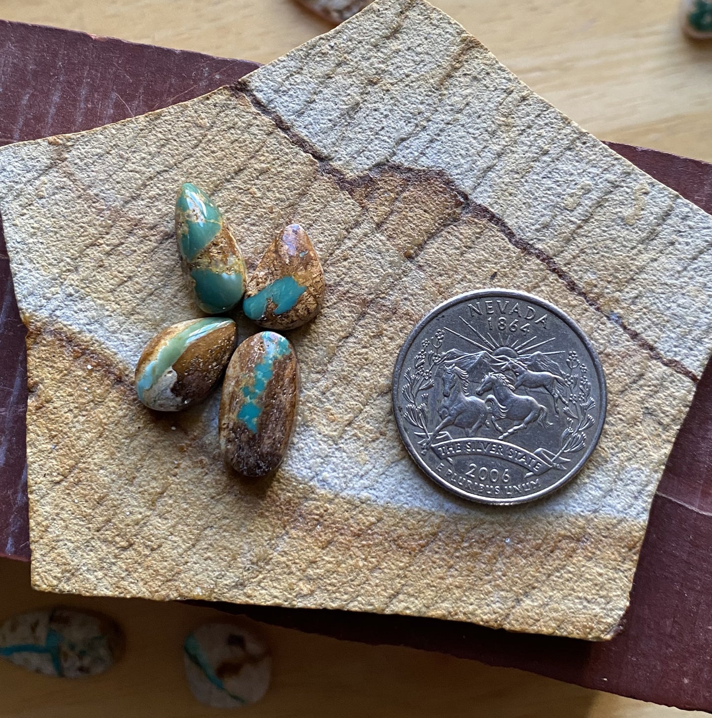 18 carat boulder-cut Stone Mountain Turquoise cabochons