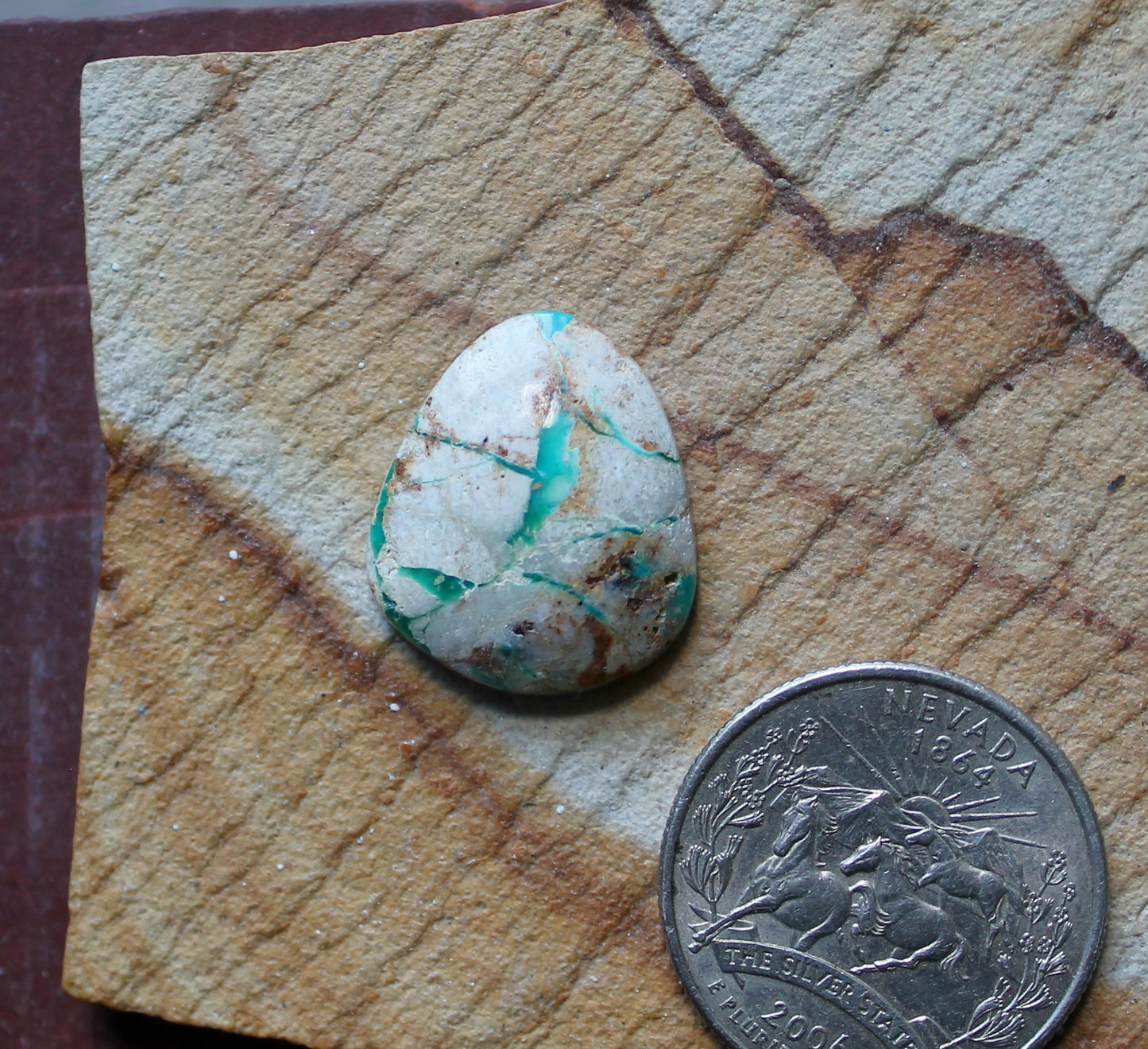13 carat boulder-cut Stone Mountain Turquoise cabochon