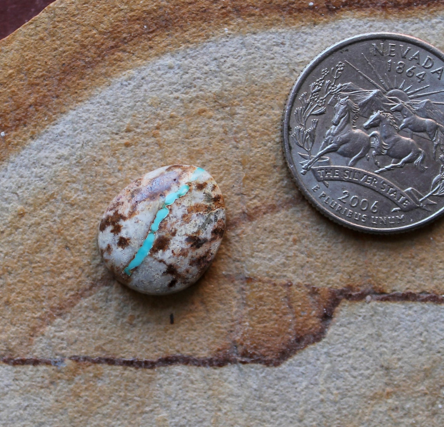 9 carat boulder-cut Stone Mountain Turquoise cabochon