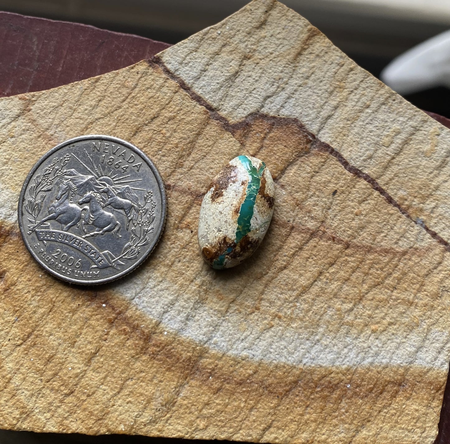 8 carat natural boulder-cut Stone Mountain Turquoise cabochon
