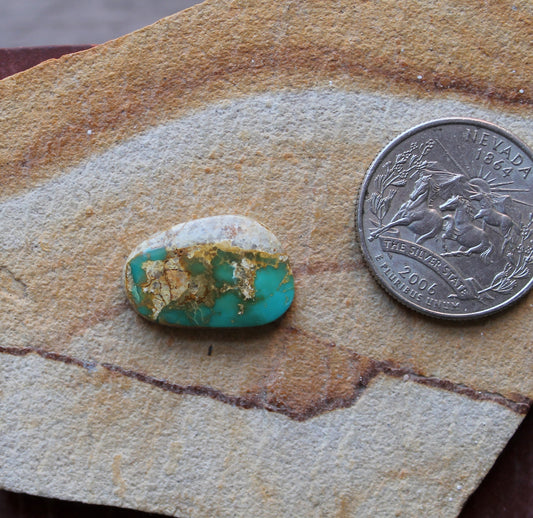8 carat deep teal boulder-cut Stone Mountain Turquoise cabochon