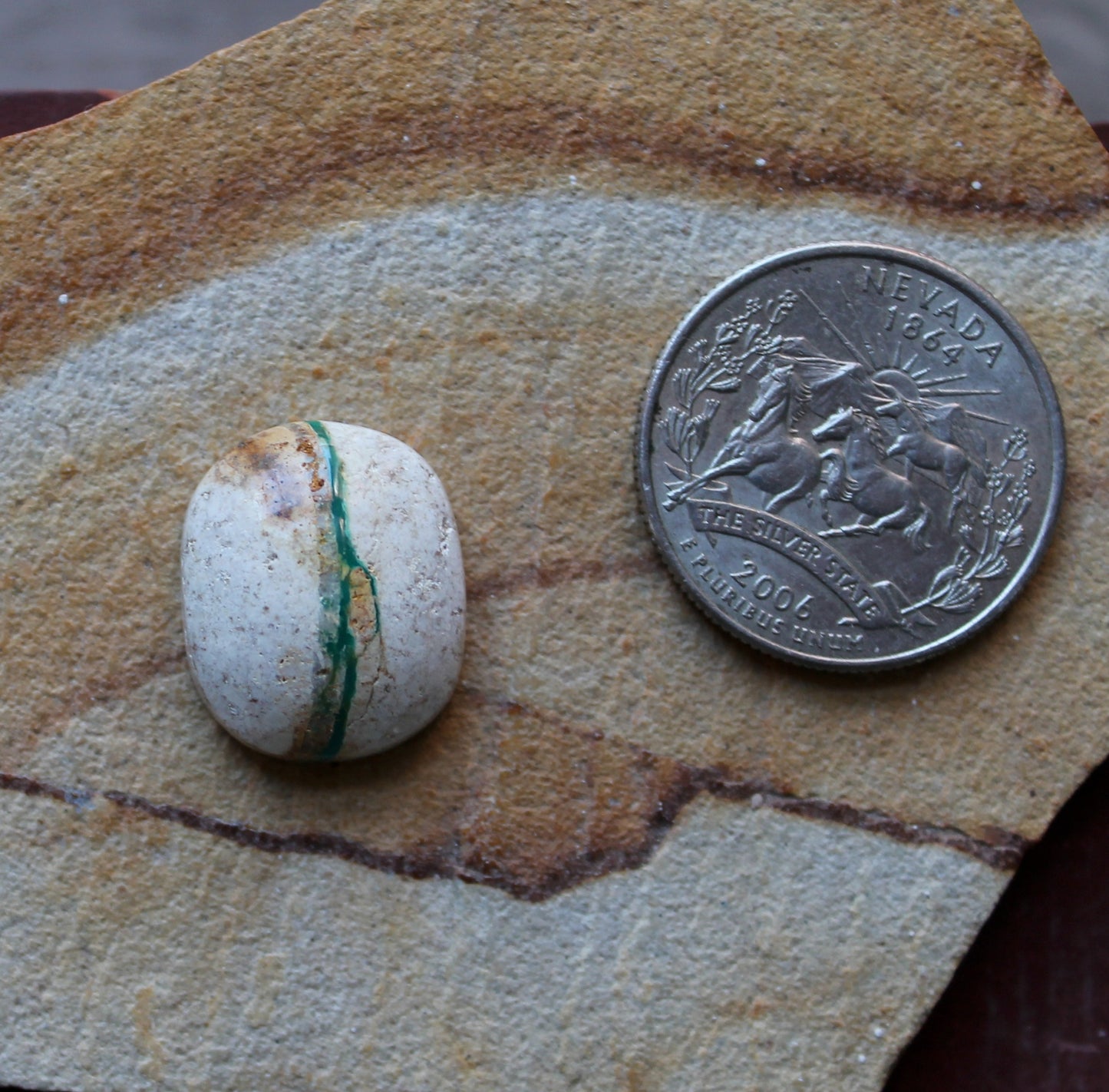 13 carat green boulder-cut Stone Mountain Turquoise cabochon