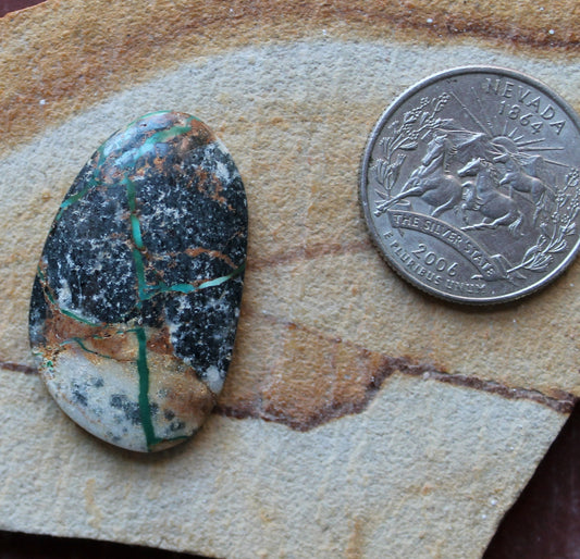 31 carat green boulder-cut Stone Mountain Turquoise cabochon 31 carat green boulder-cut Stone Mountain Turquoise cabochon