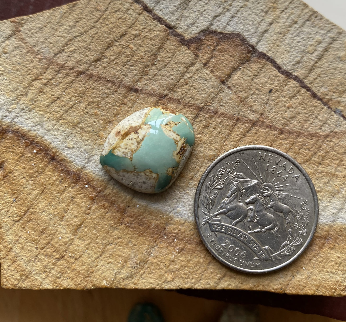 12 carat natural boulder-cut Stone Mountain Turquoise cabochon