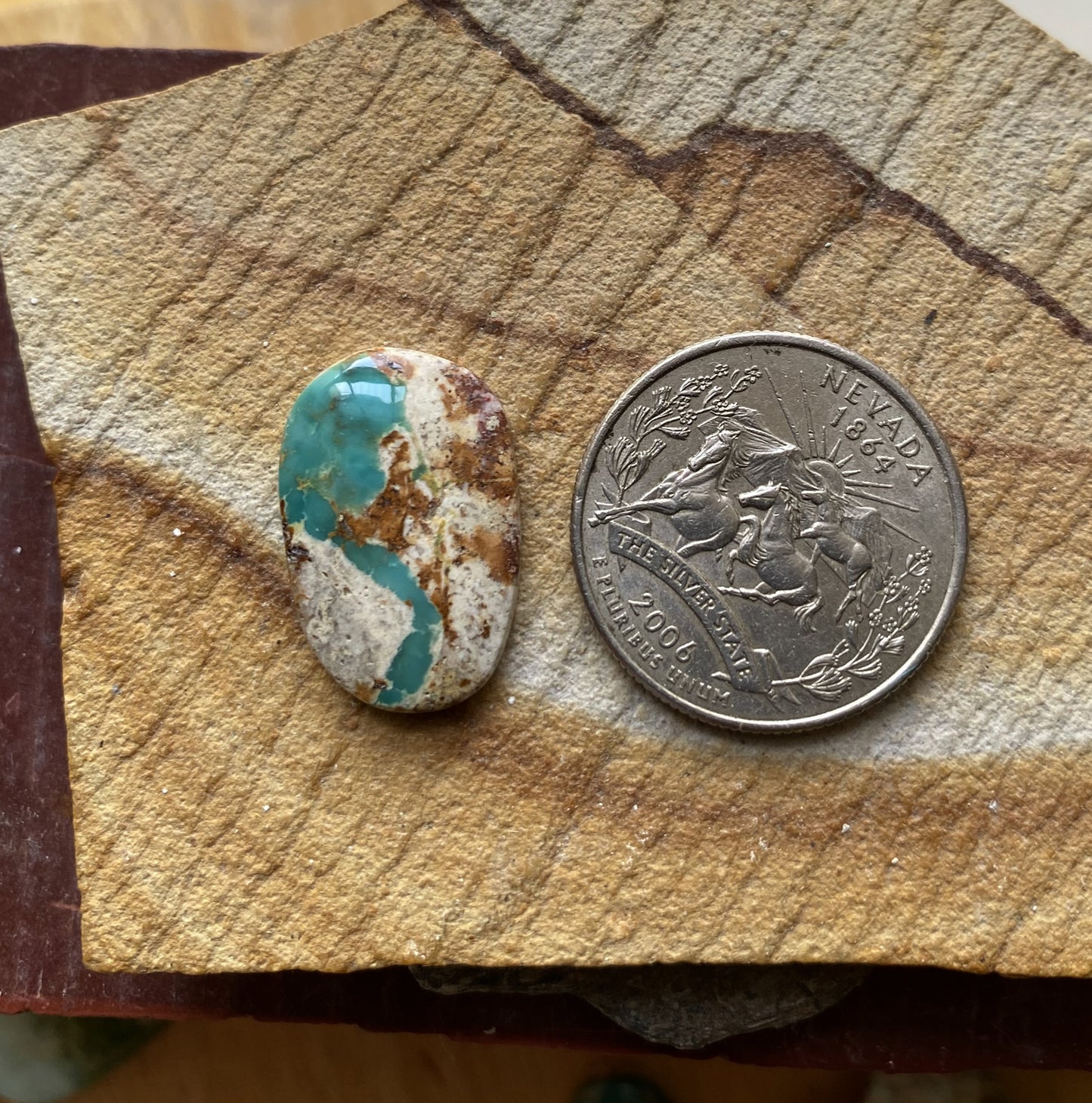9 carat natural boulder-cut Stone Mountain Turquoise cabochon