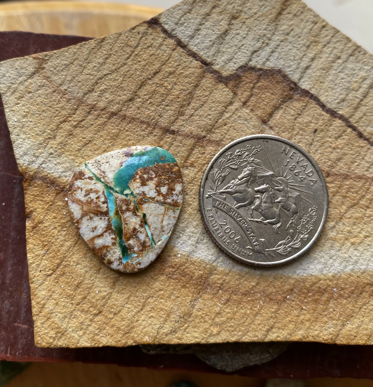 12 carat natural boulder-cut Stone Mountain Turquoise cabochon