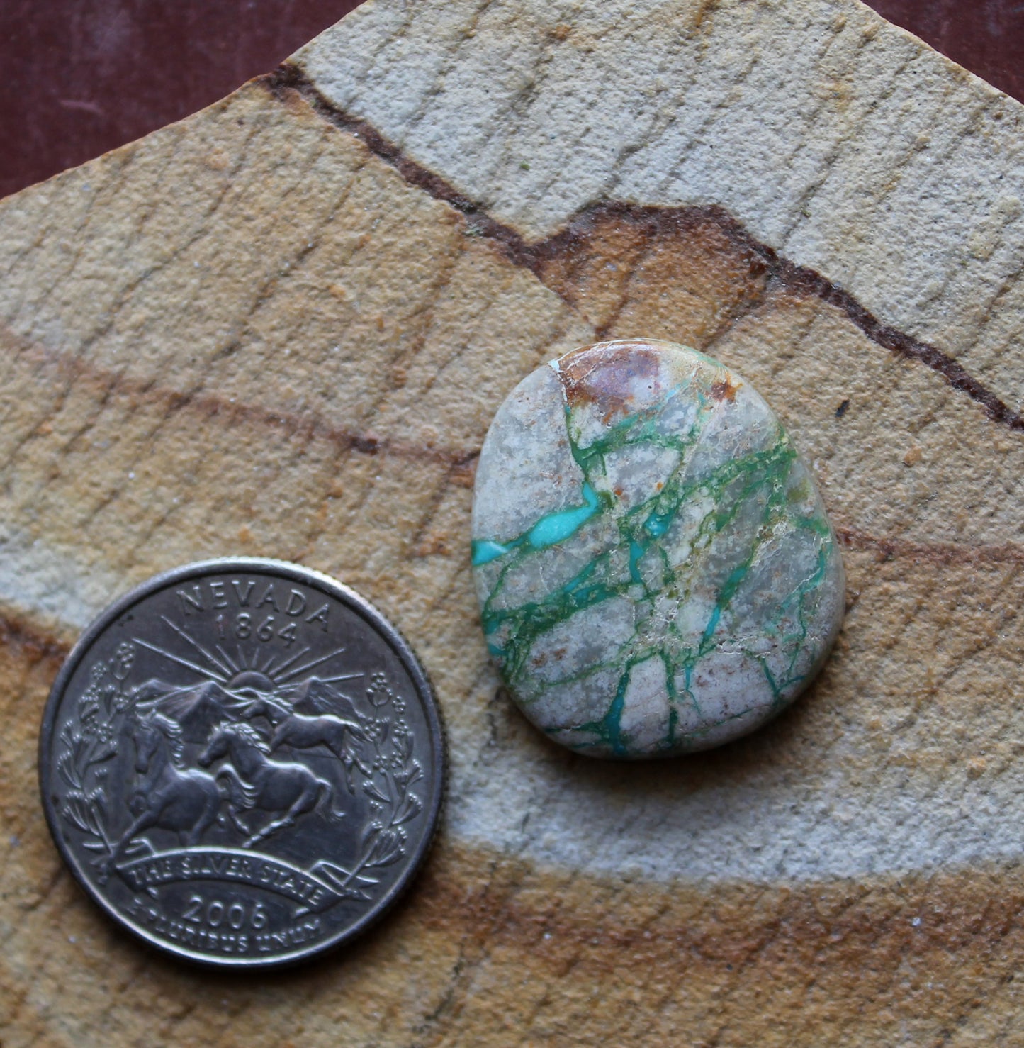 22 carat boulder-cut Stone Mountain Turquoise cabochon