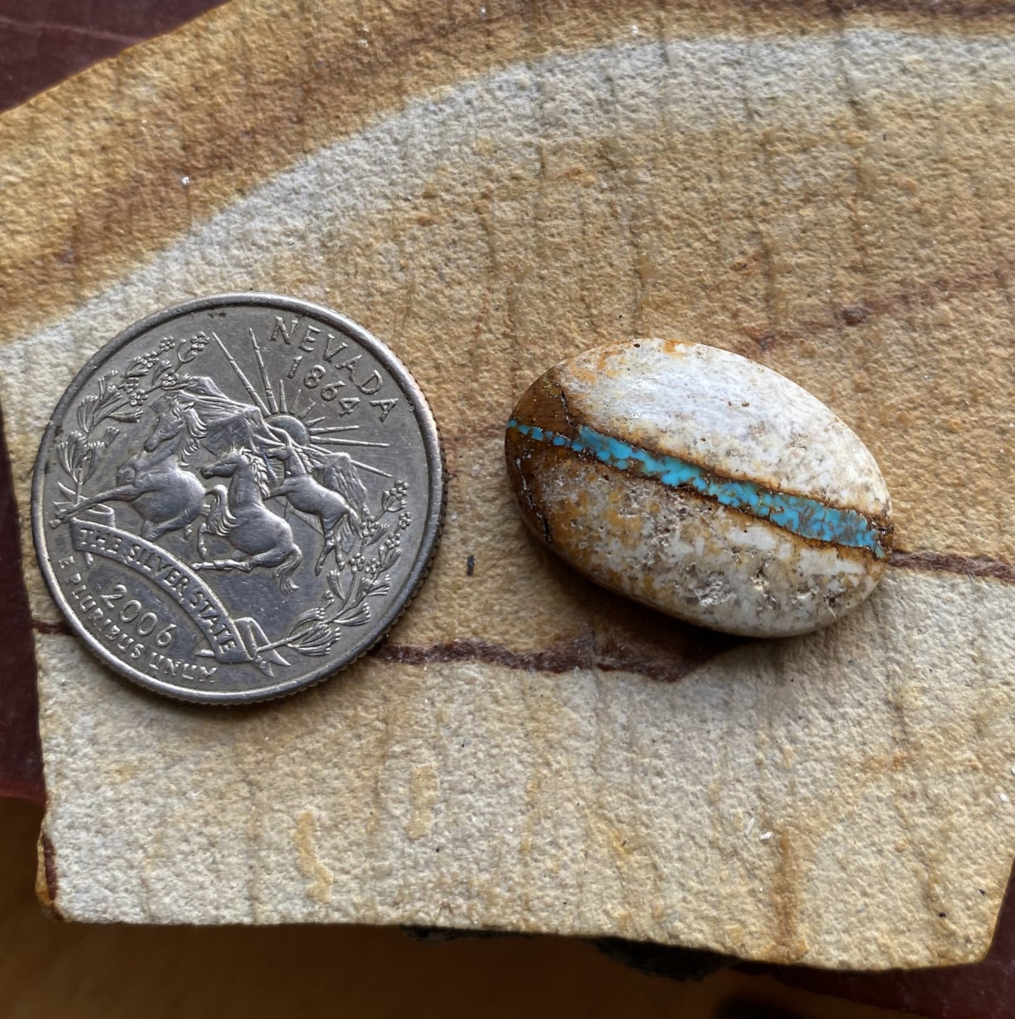 16 carats natural boulder-cut Stone Mountain Turquoise cabochon