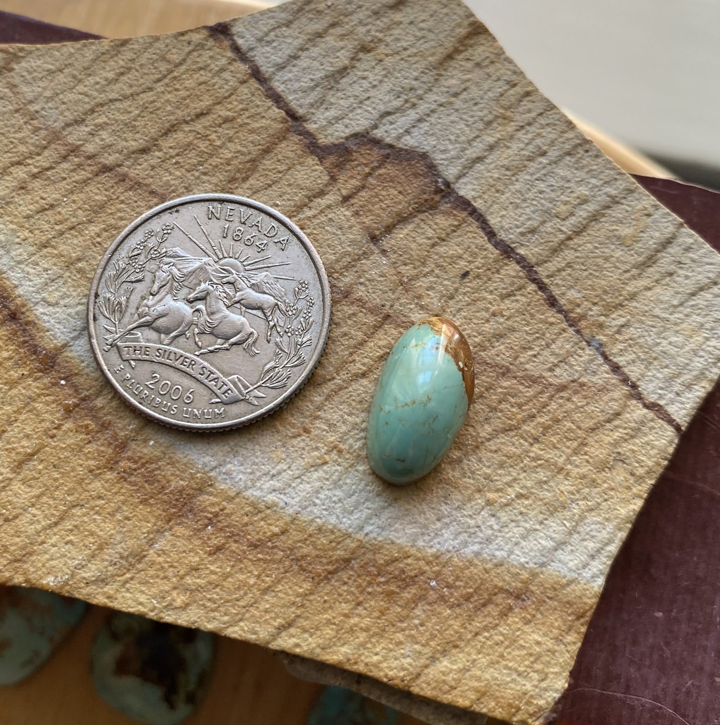 7 carat natural light blue Stone Mountain Turquoise cabochon