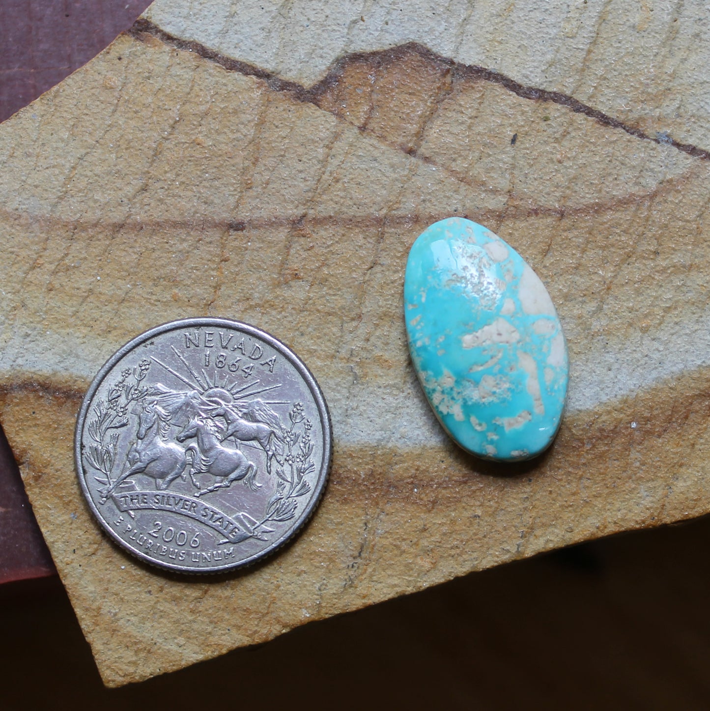 12 carat blue Stone Mountain Turquoise cabochon