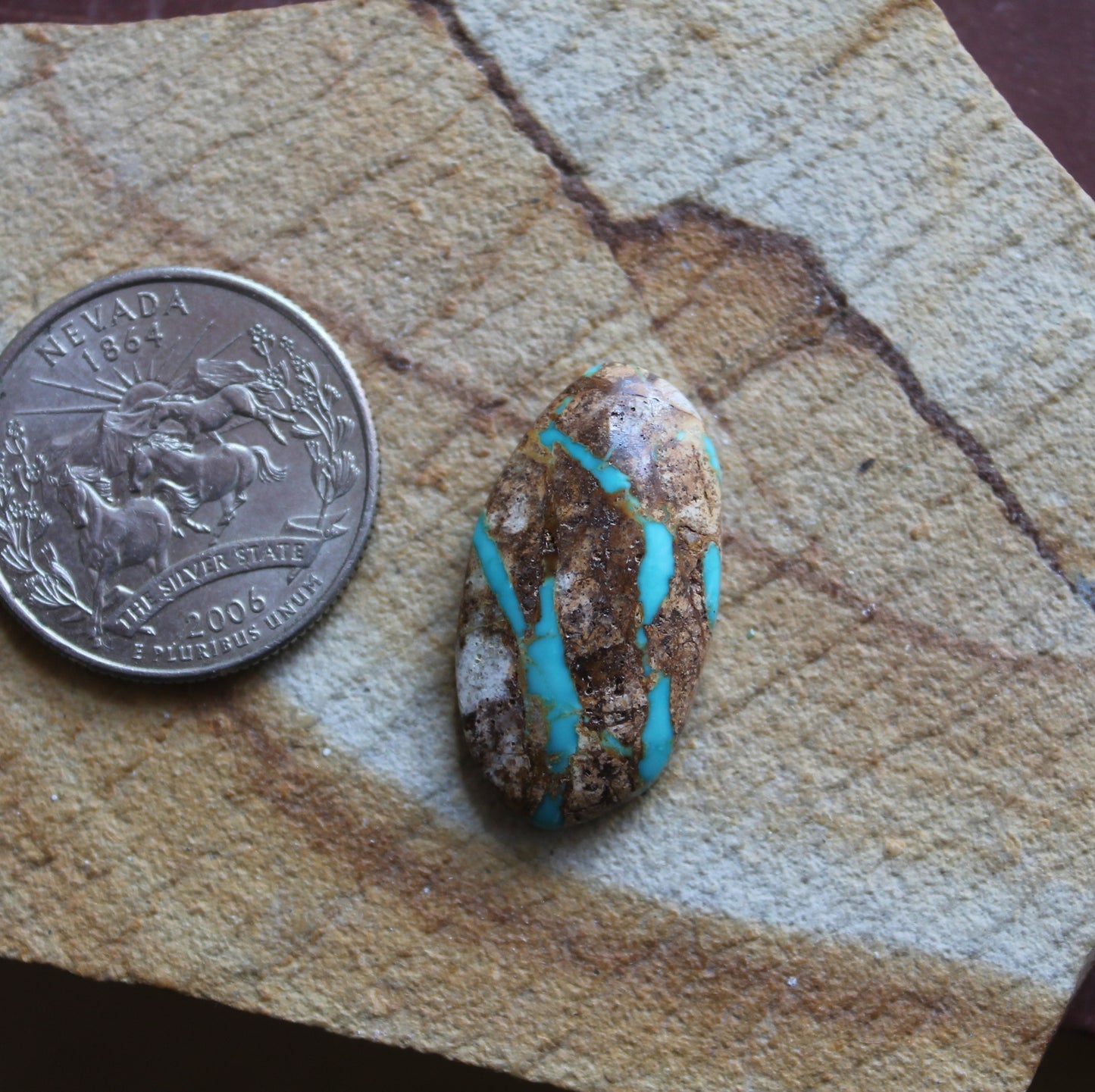 16 carat blue boulder-cut Stone Mountain Turquoise cabochon