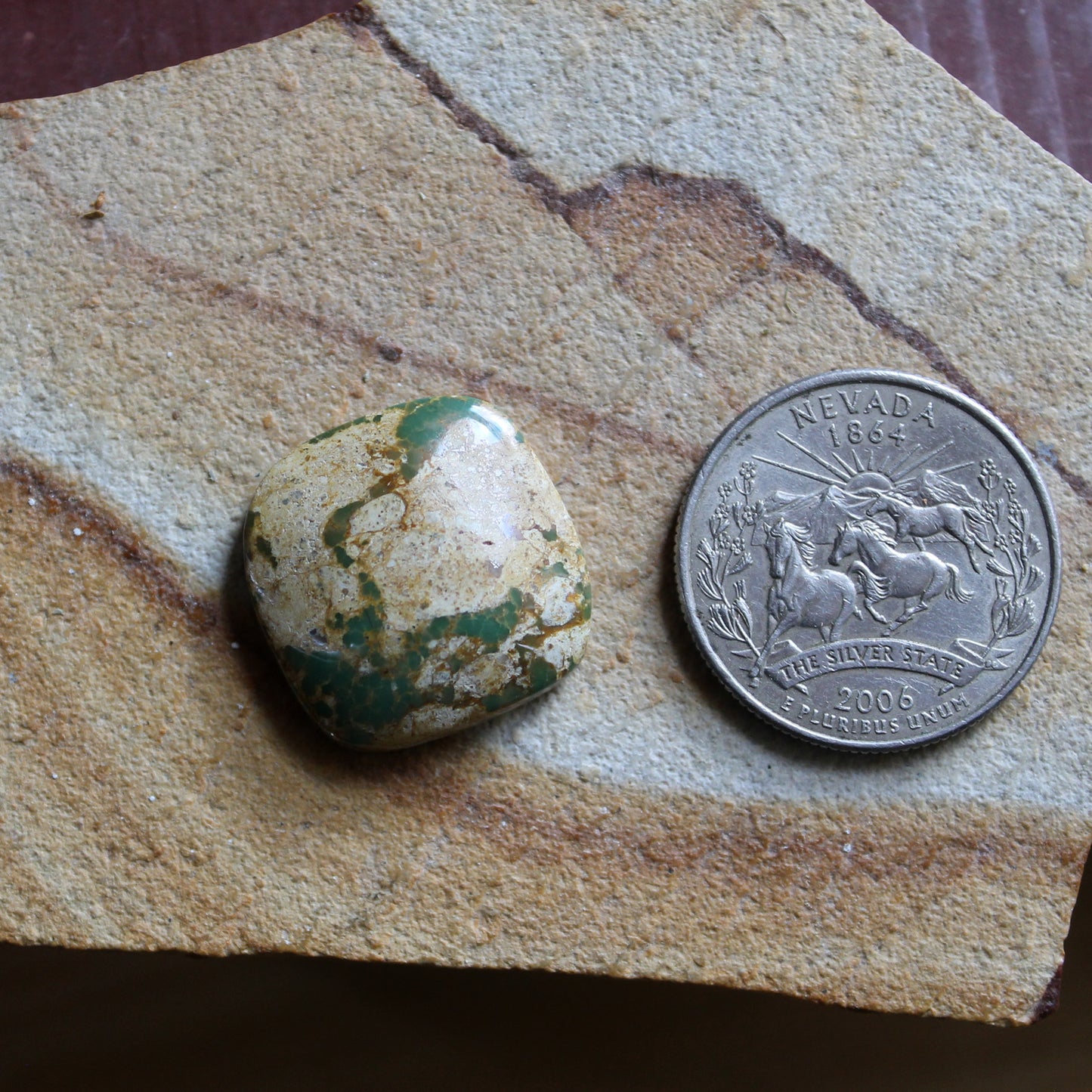 19 carat green boulder-cut Stone Mountain Turquoise cabochon