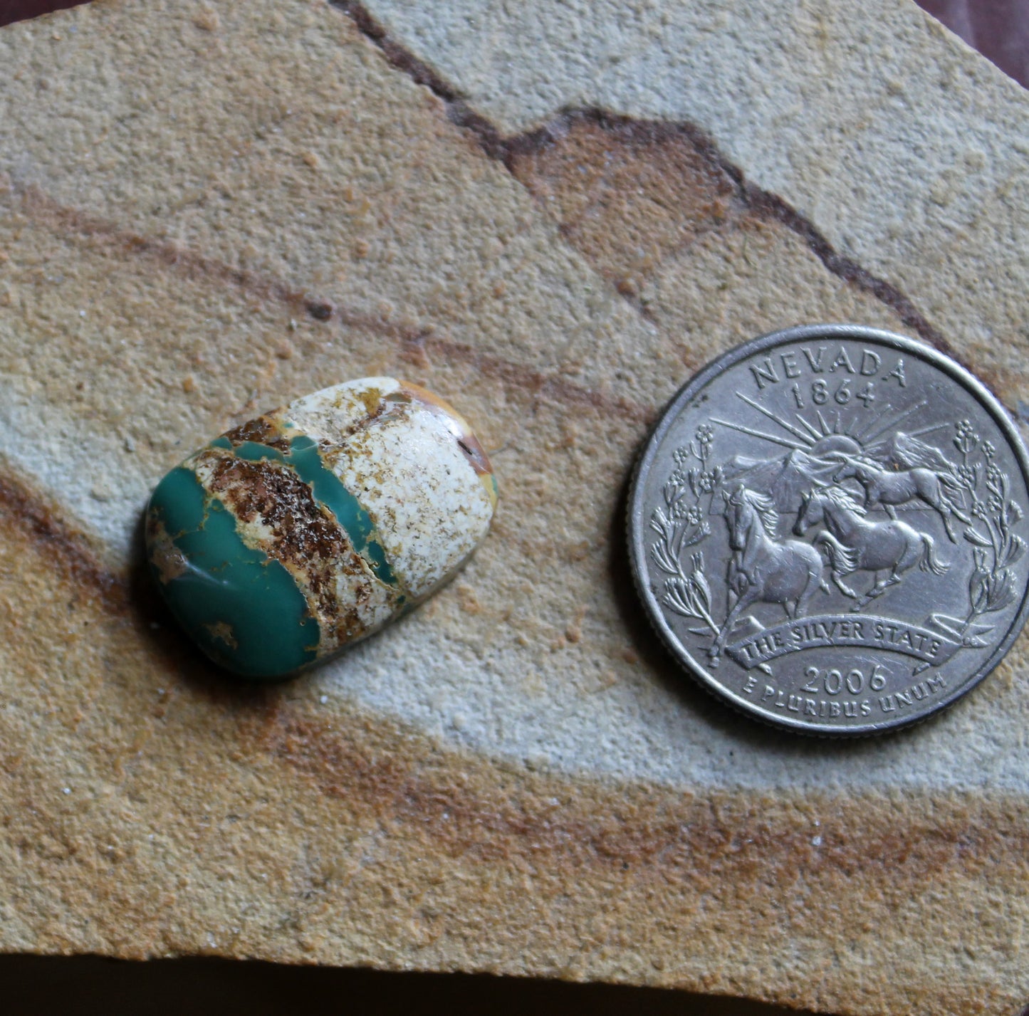 10 carat green boulder-cut Stone Mountain Turquoise cabochon