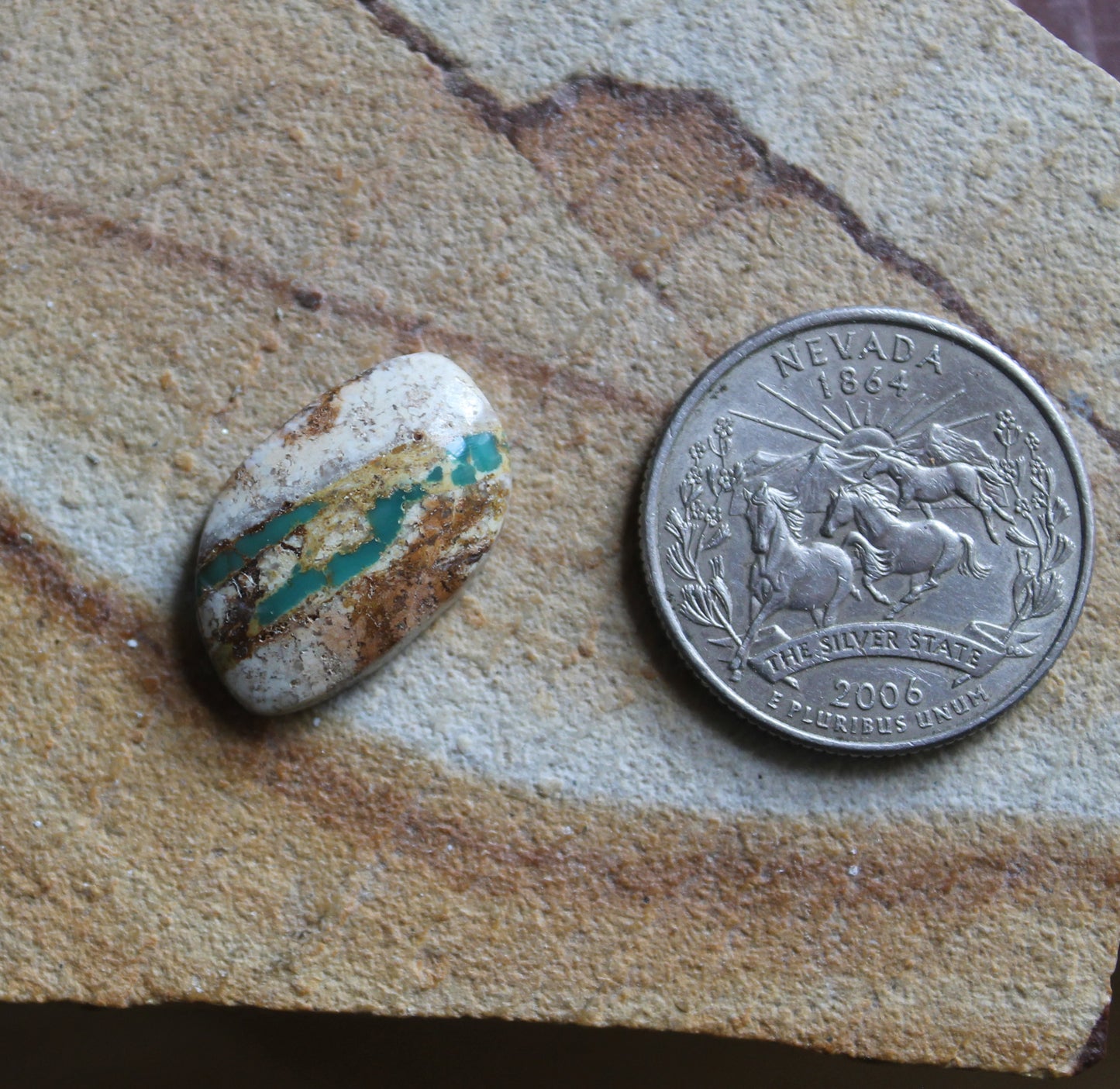 9 carat green boulder-cut Stone Mountain Turquoise cabochon