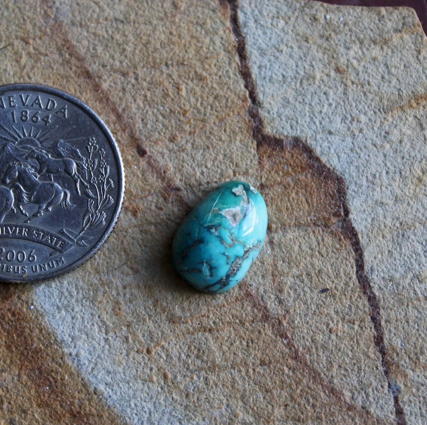 6 carat natural Blue June turquoise cabochon