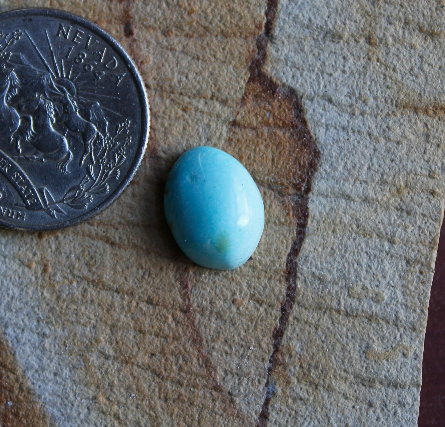 4 carat natural Blue June turquoise cabochon