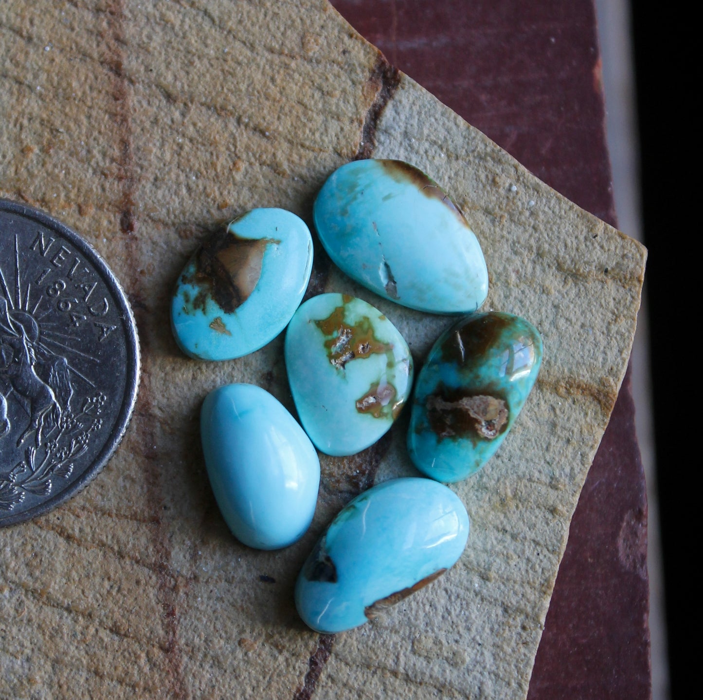 Light blue natural Blue June turquoise cabochons