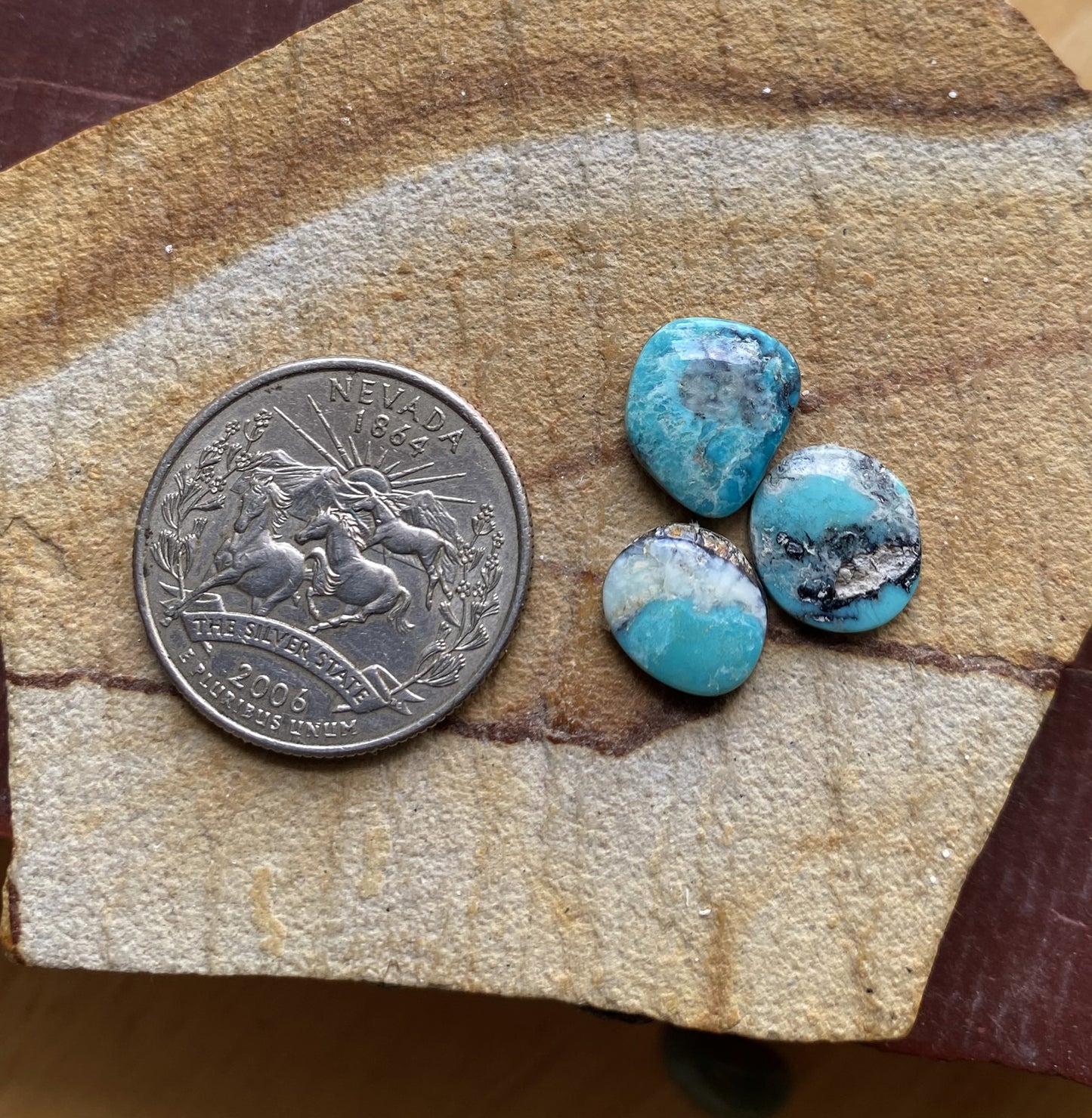 8.0 carats natural Blue June Turquoise cabochons